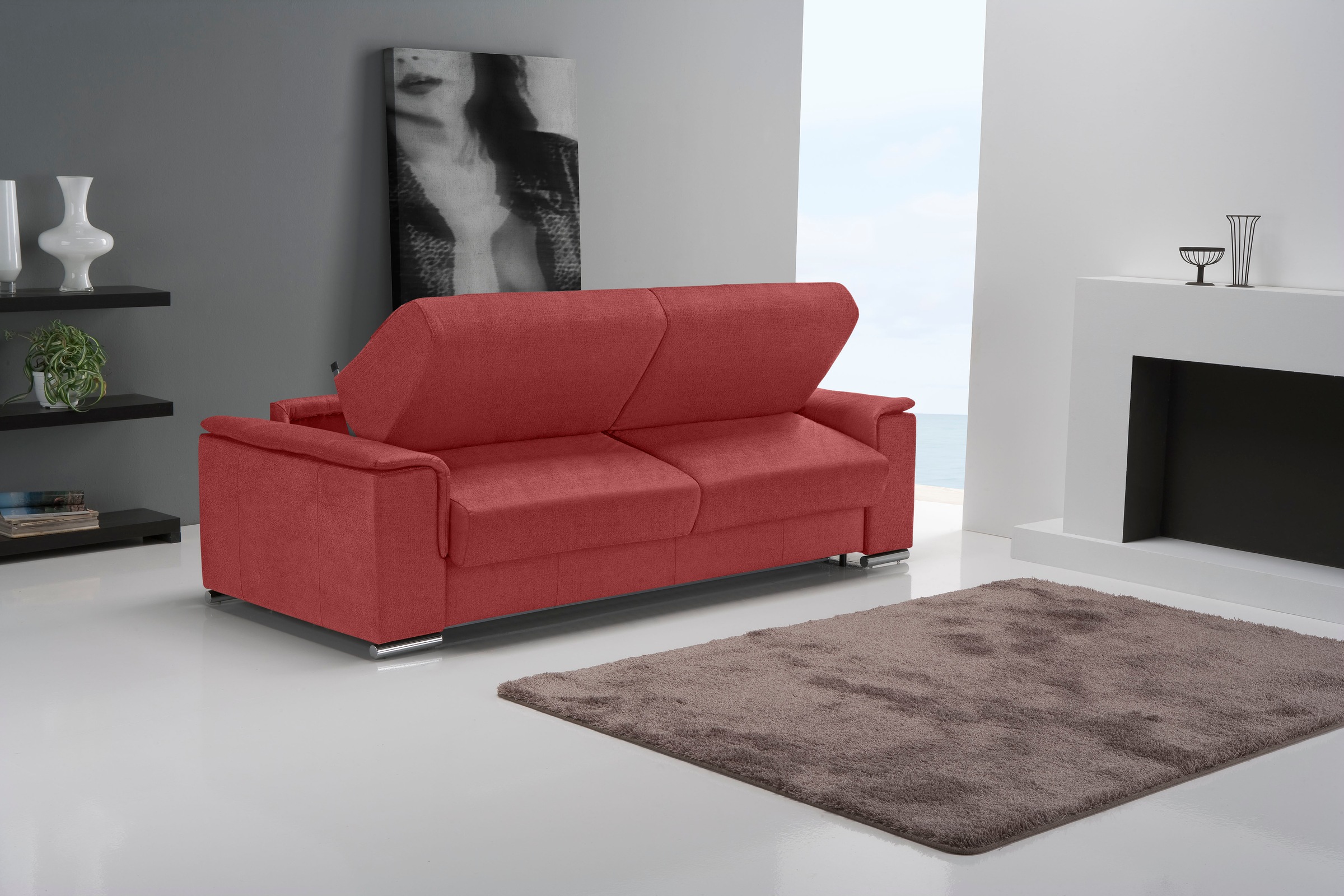 Egoitaliano Schlafsofa »Cecilia, modern & elegant, erstklassiger Sitzkomfort, Dauerschläfer«, inkl. Matratze und hochwertigem Metallbettrahmen, toller Schlafkomfort