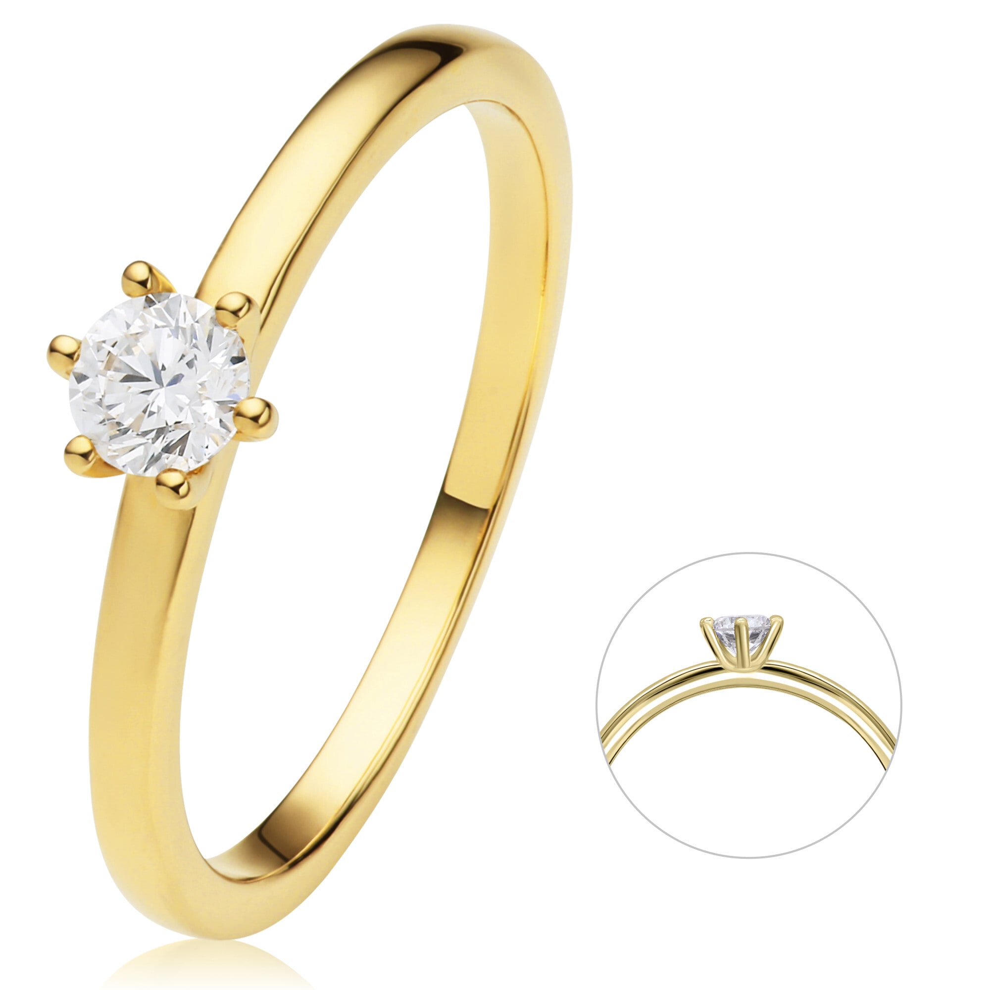 ONE ELEMENT Diamantring »0,25 ct Diamant Brillant Ring aus 585 Gelbgold« kaufen