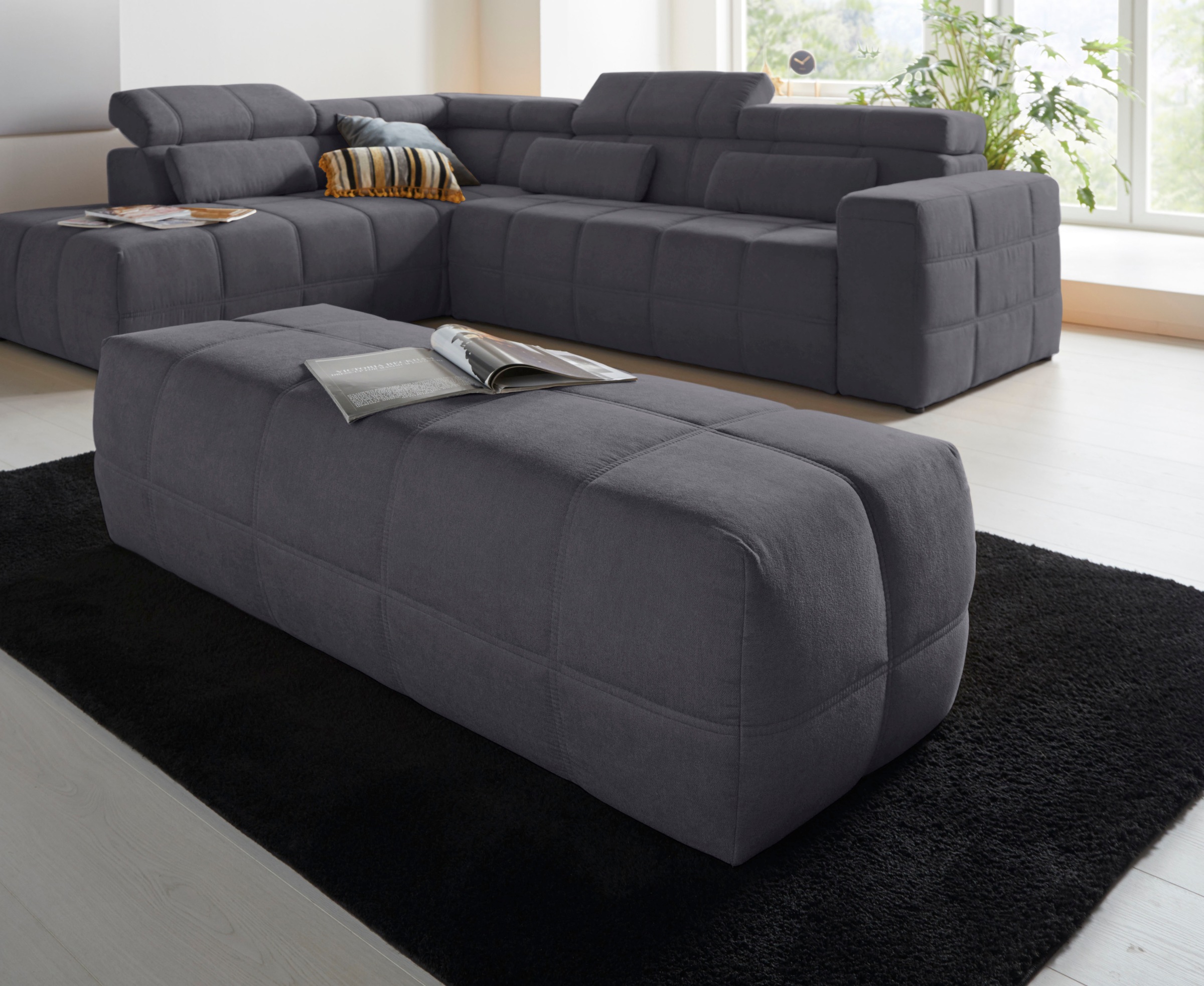 DOMO collection Hocker »BRANDON, komfortabel« große Ausführung passend zu "Brandon", auch in Cord