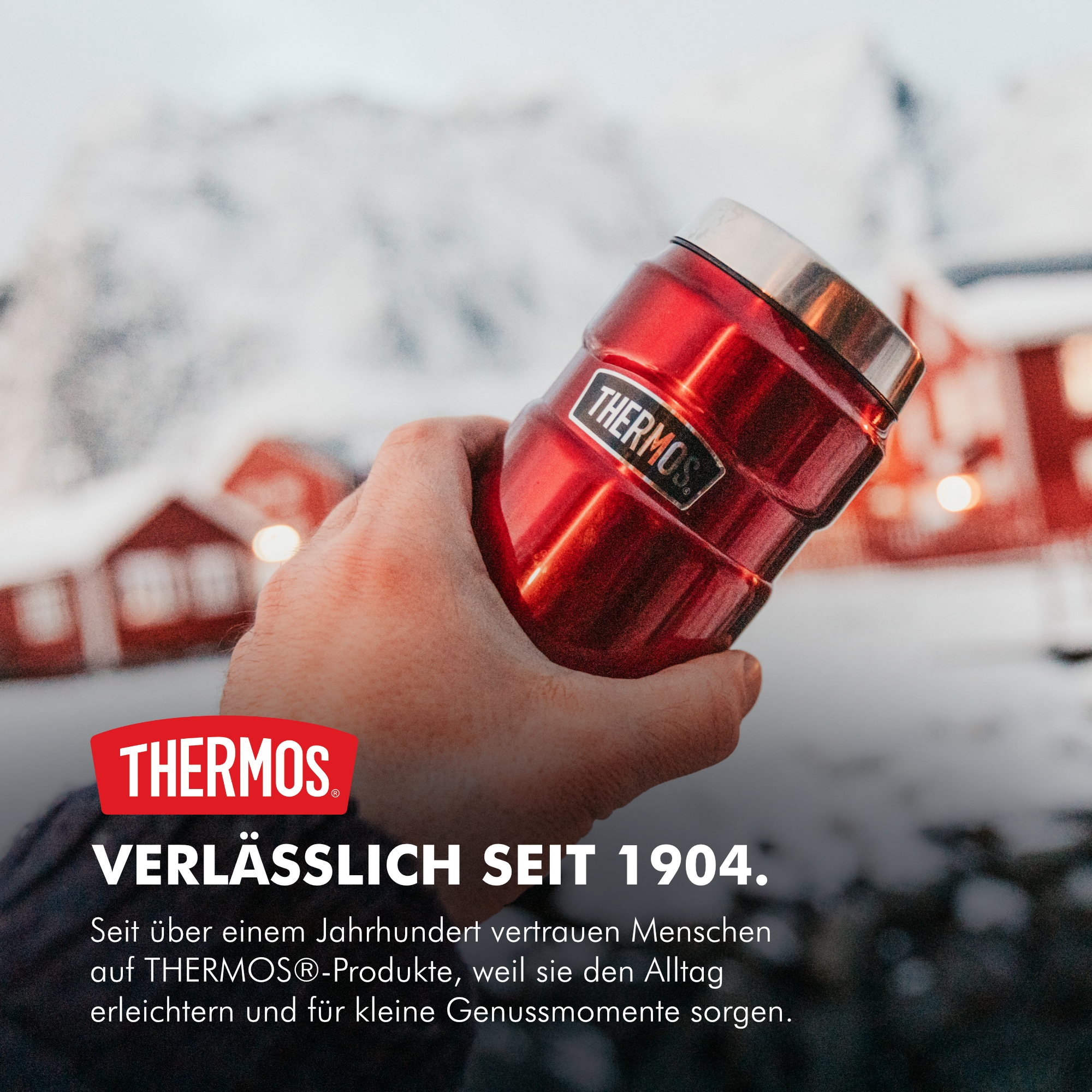 THERMOS Thermobecher »STAINLESS KING MUG, doppelwandiger Edelstahl, spülmaschinenfest« 0,47l, 7h heiß & 18h kalt, absolut dicht, DrinkLock – Verschlusssystem