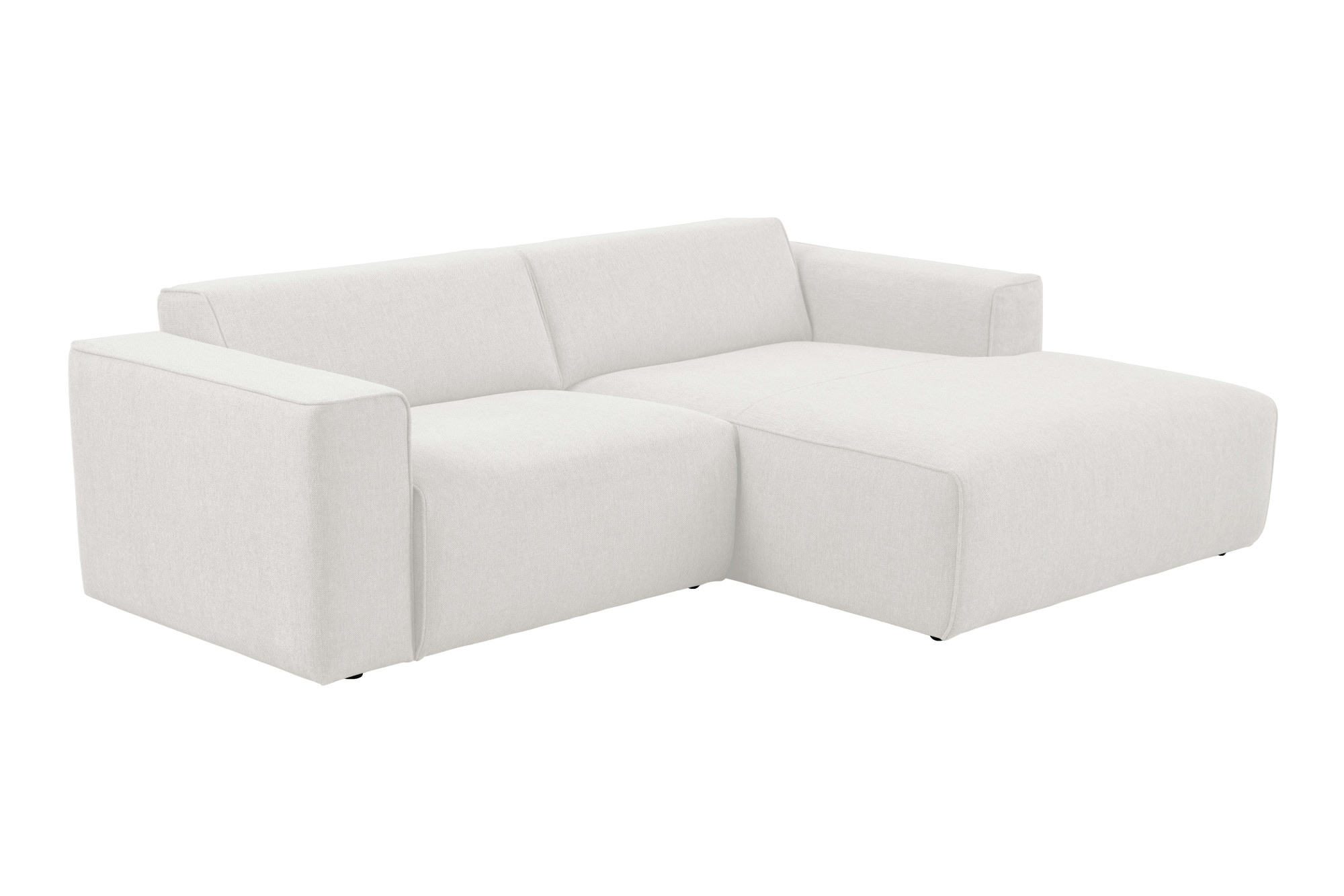 andas Ecksofa »Noord mit Kedernaht, Breite 234 cm«, Cord, Struktur, Webstoff, mit Wellenunterfederung, Massivholzrahmen