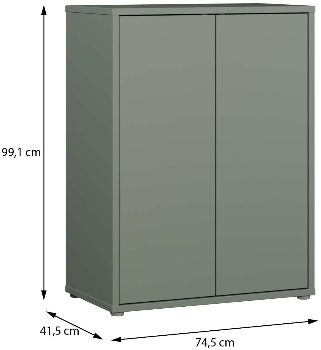 FORTE Kommode »Alice Springs. Kommode, 2 Türen, B/H/T 74,5/99,1/41,5 cm« Türen grifflos, Push to open