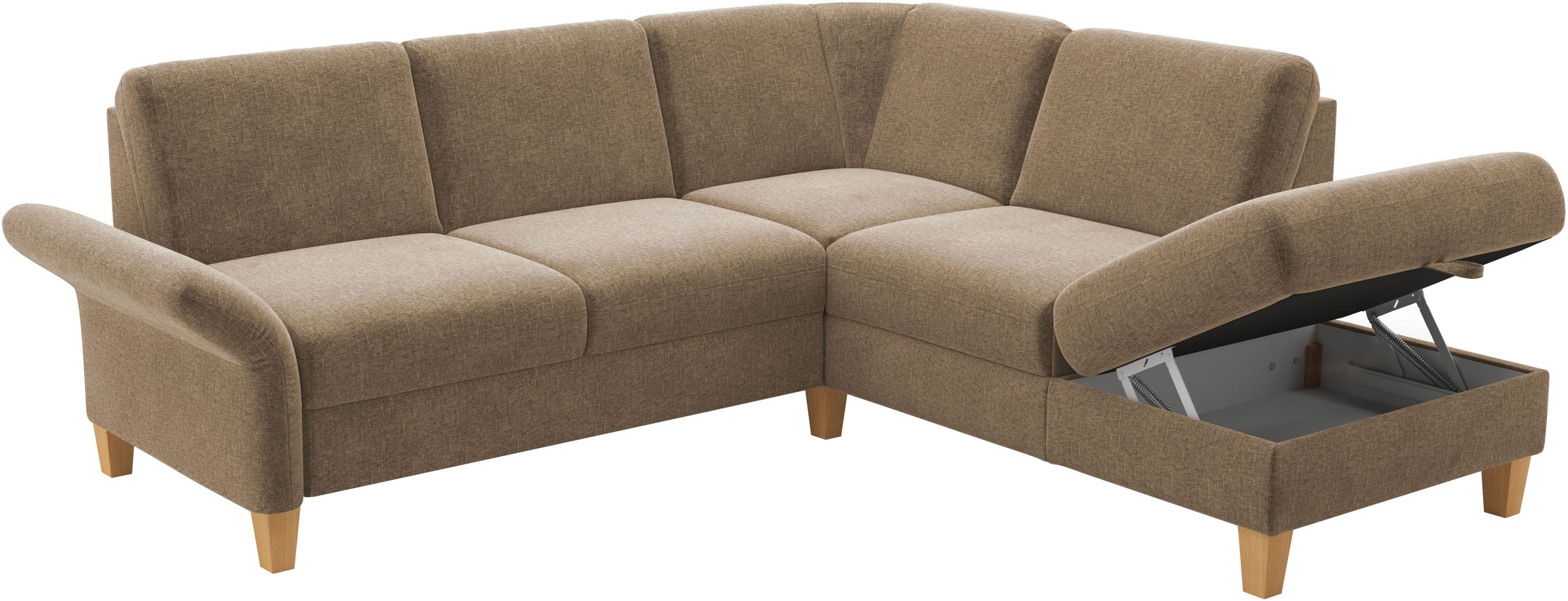 Home affaire Ecksofa »Rochelle, L-Form«, wahlweise mit Armteilverstellung, Bettfunktion und Bettkasten