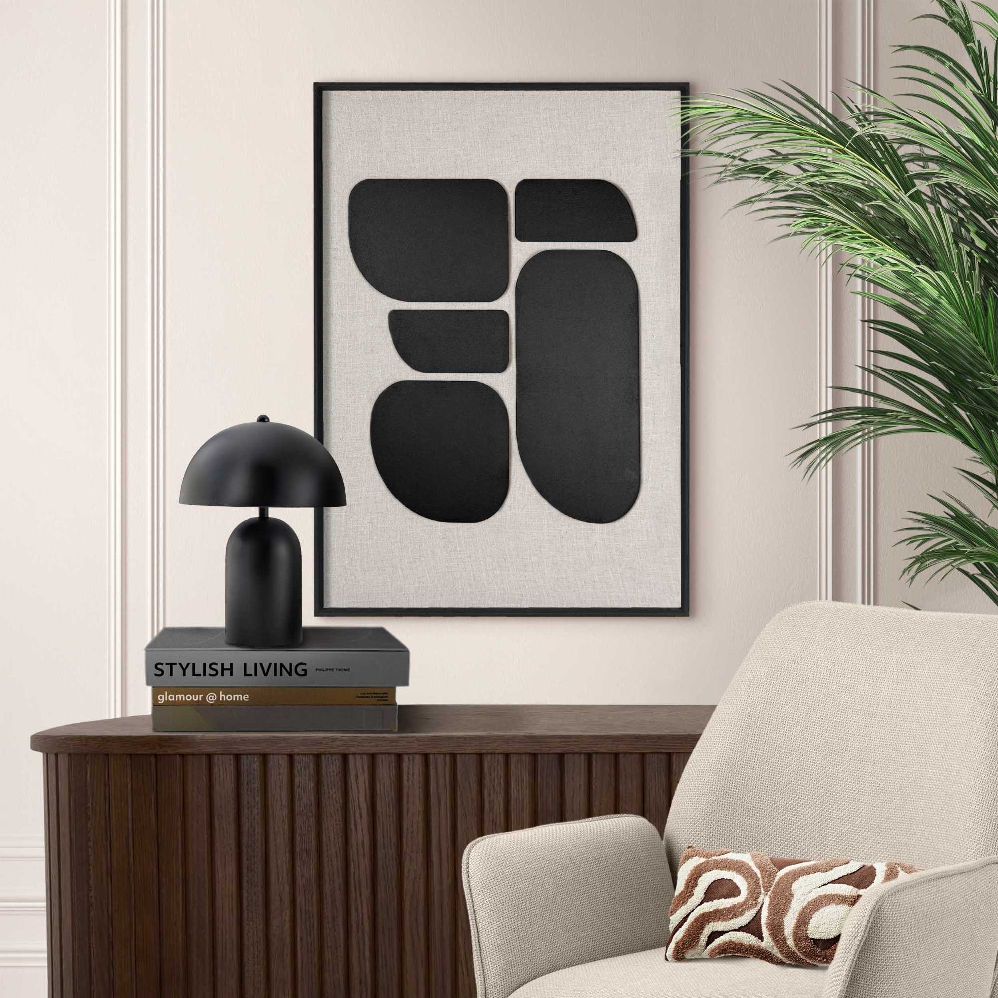 Reinders! Wandbild »Organic Blocks schwarz« Wohnzimmer - Schwarz-Weiß - MDF günstig online kaufen