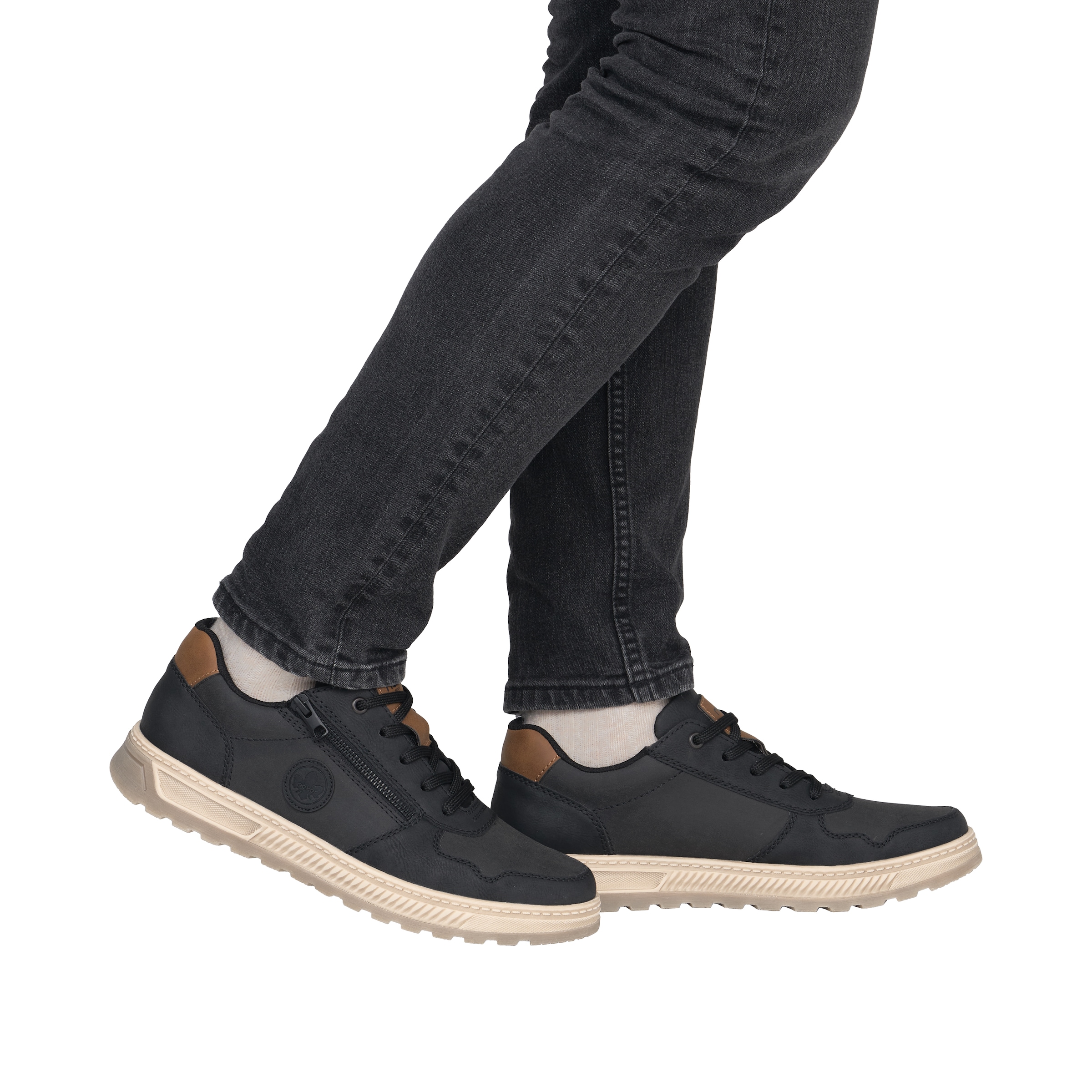 Rieker Sneaker  Freizeitschuh, Halbschuh, Schnürschuh mit Kontrastbesatz
