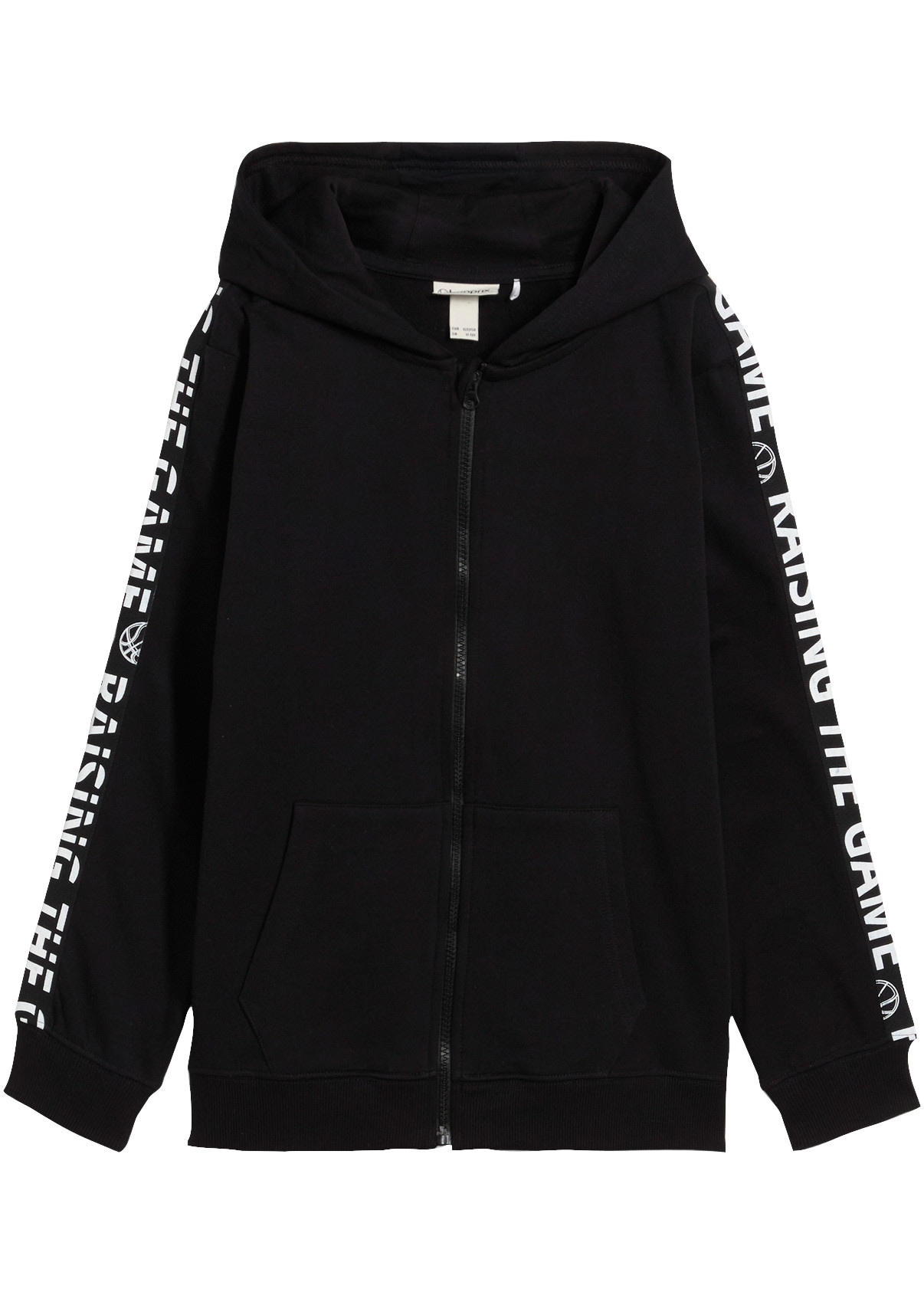 bonprix Kapuzensweatjacke für Jungen, aus Baumwolle, lockere Passform, mit Stehkragen