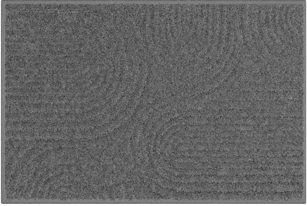 my home Badematte »Yves«, rutschhemmend beschichtet, strapazierfähig, Badteppich, modernes Skandi-Design, mit Hoch-Tief-Effekt