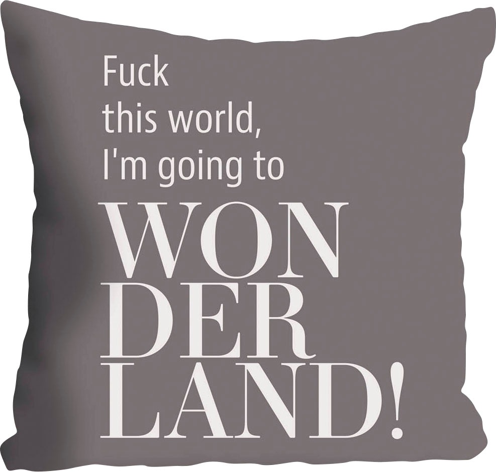 queence Dekokissen »Wonderland«, mit Schriftzug, Kissenhülle ohne Füllung, günstig online kaufen
