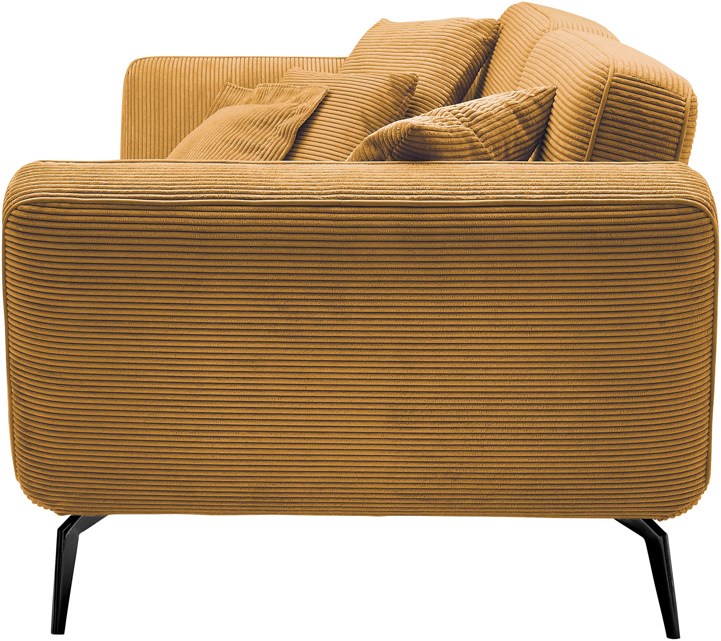 set one by Musterring Big-Sofa »SO 4500 Mega-Sofa, mega bequem, hochwertig verarbeitet«, Füße schwarz matt, wahlweise mit Kopfstütze, Breite 260cm, in Cord