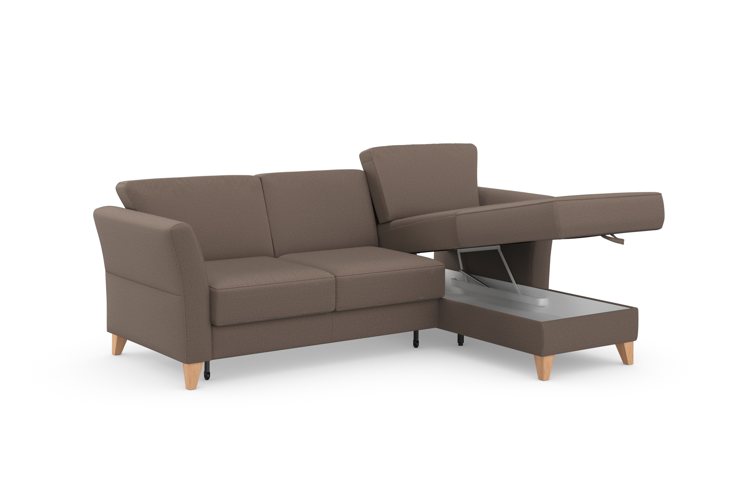 sit&more Ecksofa »Visby L-Form«, Wahlweise mit Bettfunktion und Bettkasten, frei im Raum stellbar