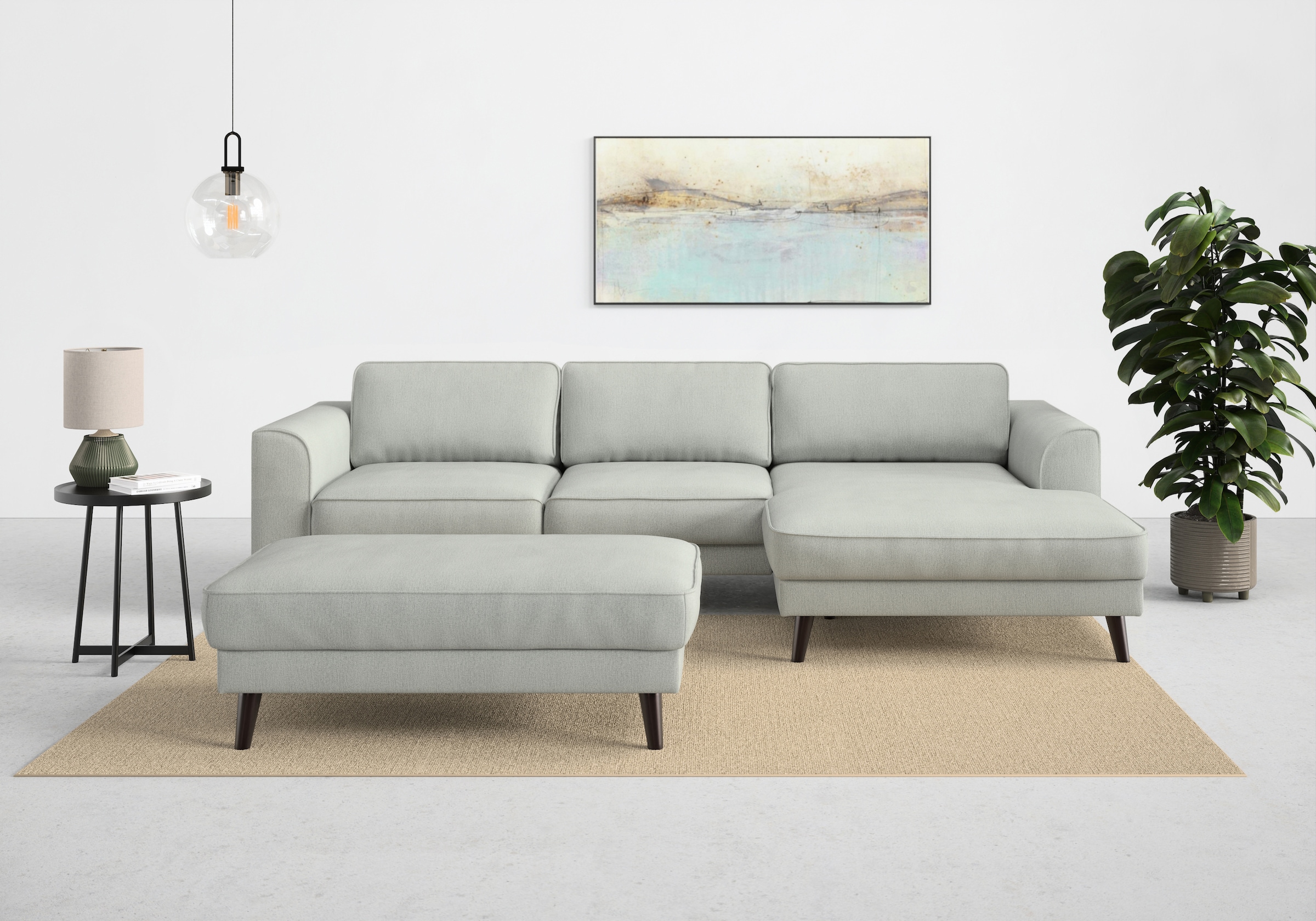 TRENDMANUFAKTUR Ecksofa »Lumber Jack, elegantes Designsofa, zeitlos modern, hoher Sitzkomfort«, wahlweise mit Bettfunktion u. Bettkasten, L-Form