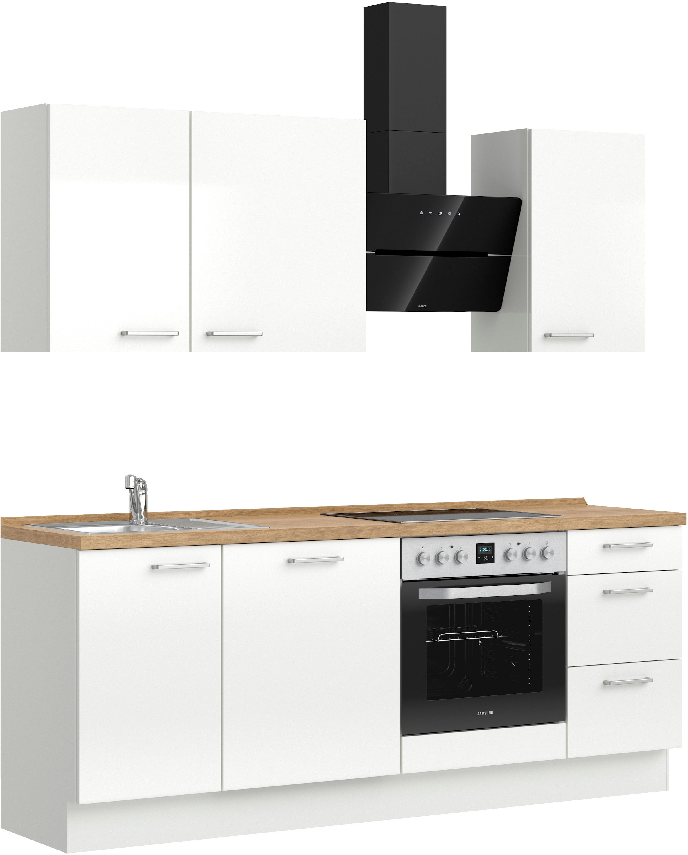 nobilia® Küchenzeile »"Flash II"«, vormontiert, Ausrichtung wählbar, Breite 210 cm, wahlw. mit E-Geräten