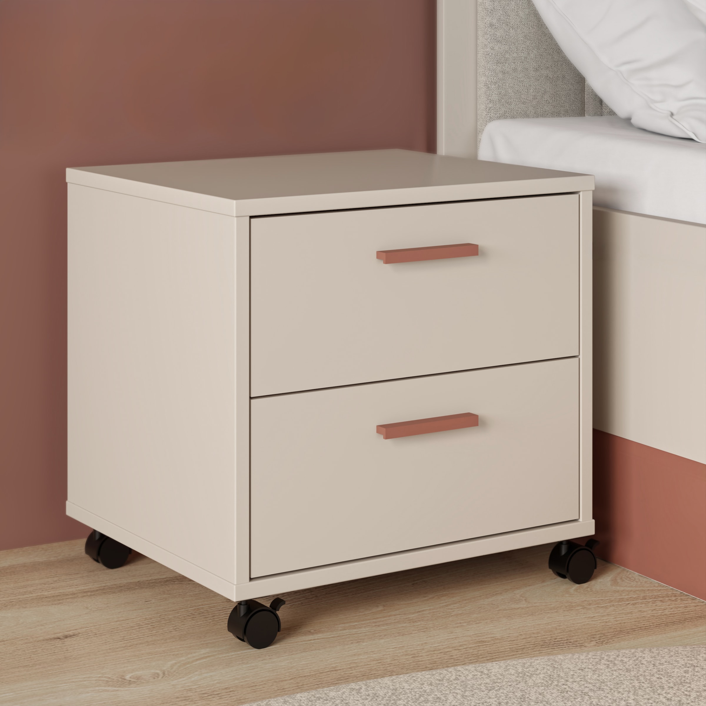 FORTE Nachtkommode »Milles Jugendzimmer« Nako auf Rollen, Schubkästen Vollauszug