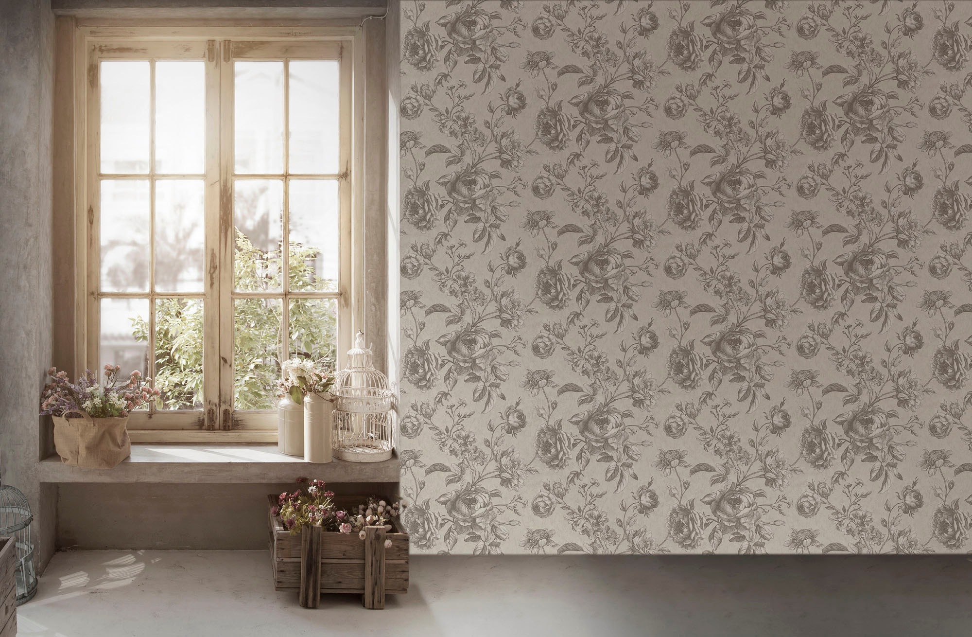 living walls Vliestapete »My Home My Spa«, geblümt-floral-natürlich, Floral Tapete Blumen Tapeten Wohnzimmer Schlafzimmer Küche Design Büro