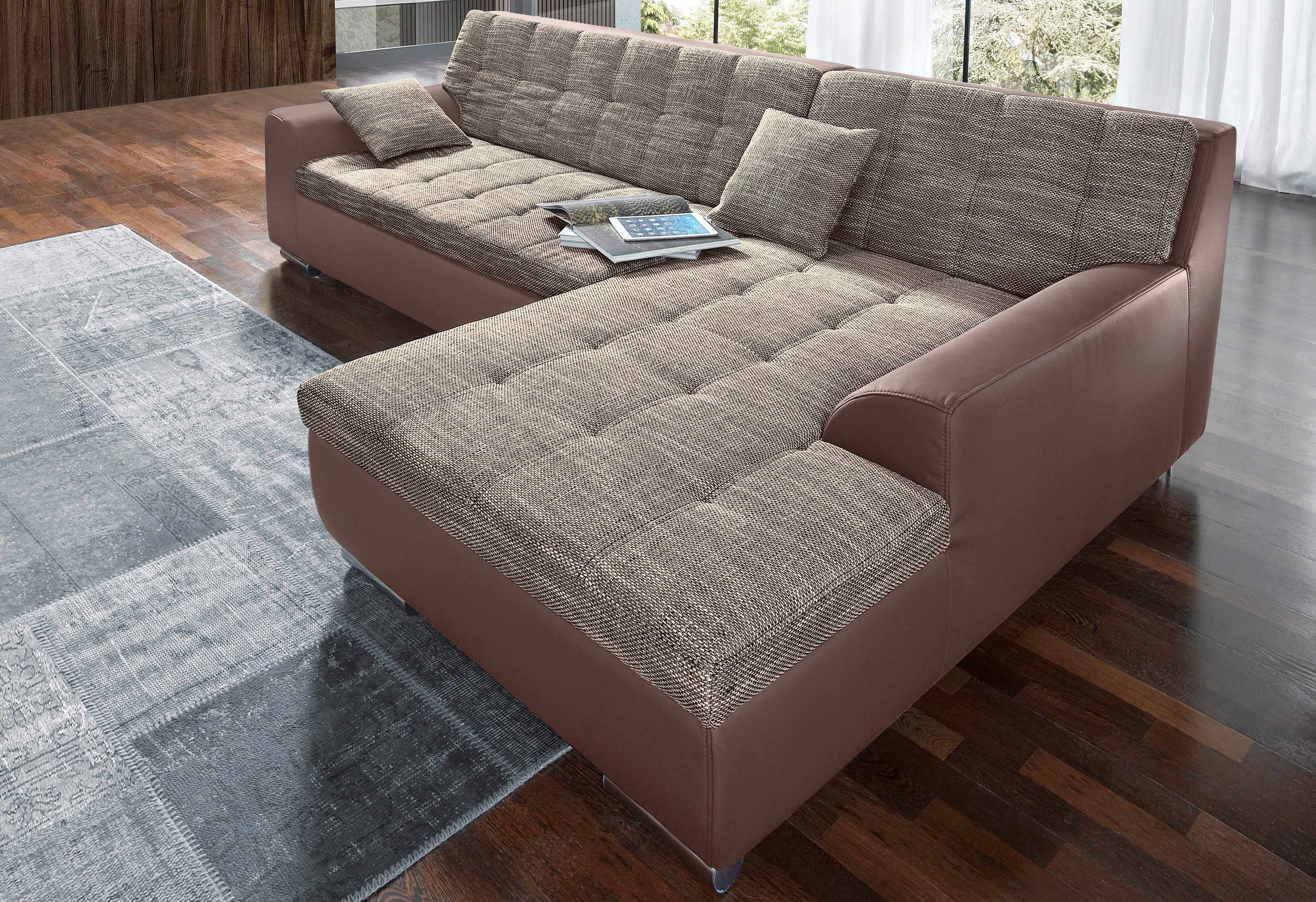 DOMO collection Ecksofa »Treviso viele Bezüge, auch in Cord, L-Form, B/T/H: günstig online kaufen