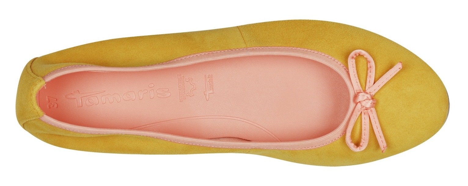 Tamaris Ballerina, Blockabsatz, Businessschuh, Schlupfschuh mit süßer Zierschleife
