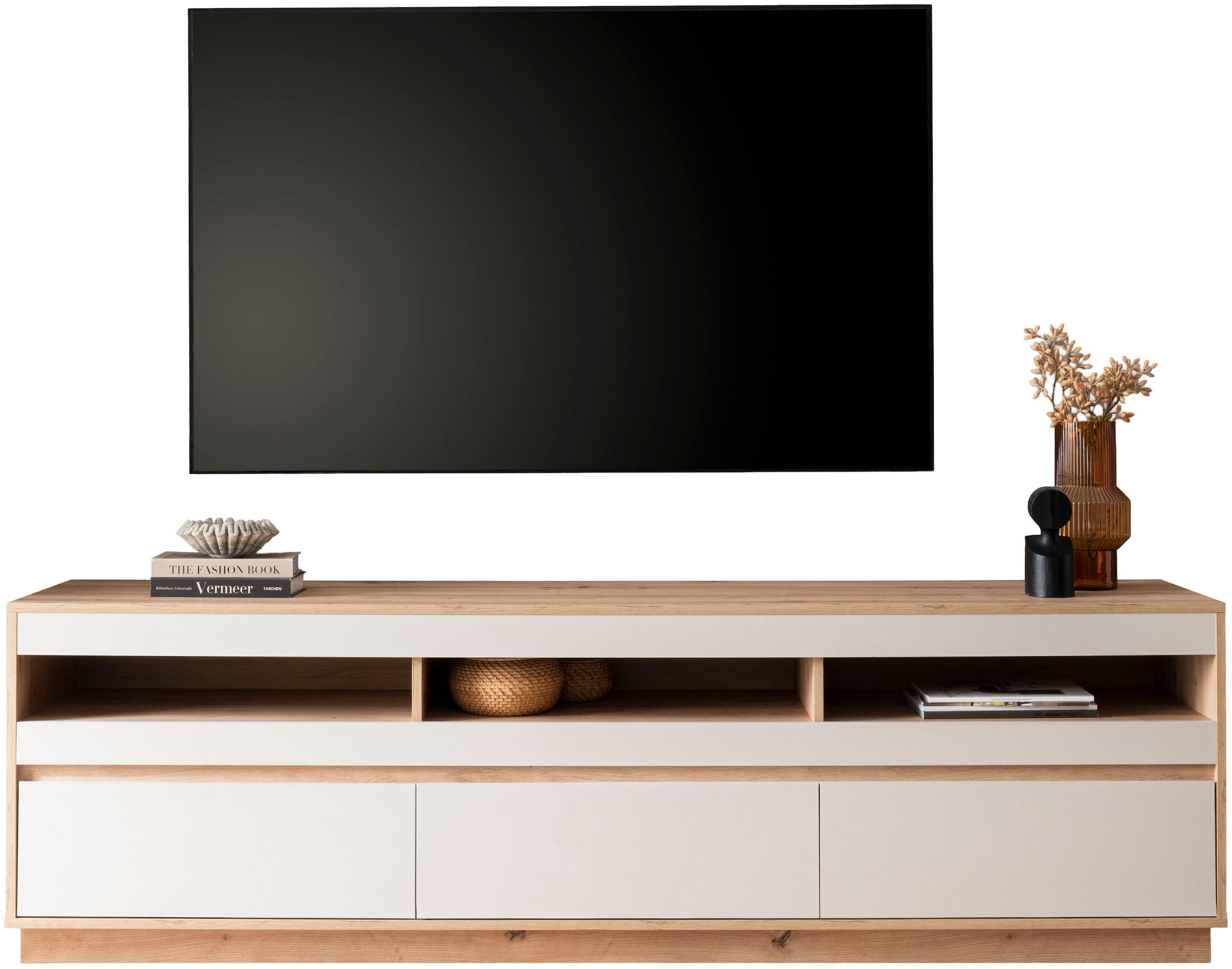 Home affaire Lowboard »Sonora, moderner TV-Unterschrank, Kommode in Eiche Artisan, TV-Schrank« filigrane Rahmenoptik, ausreichend Stauraum, vielseitig einsetzbar