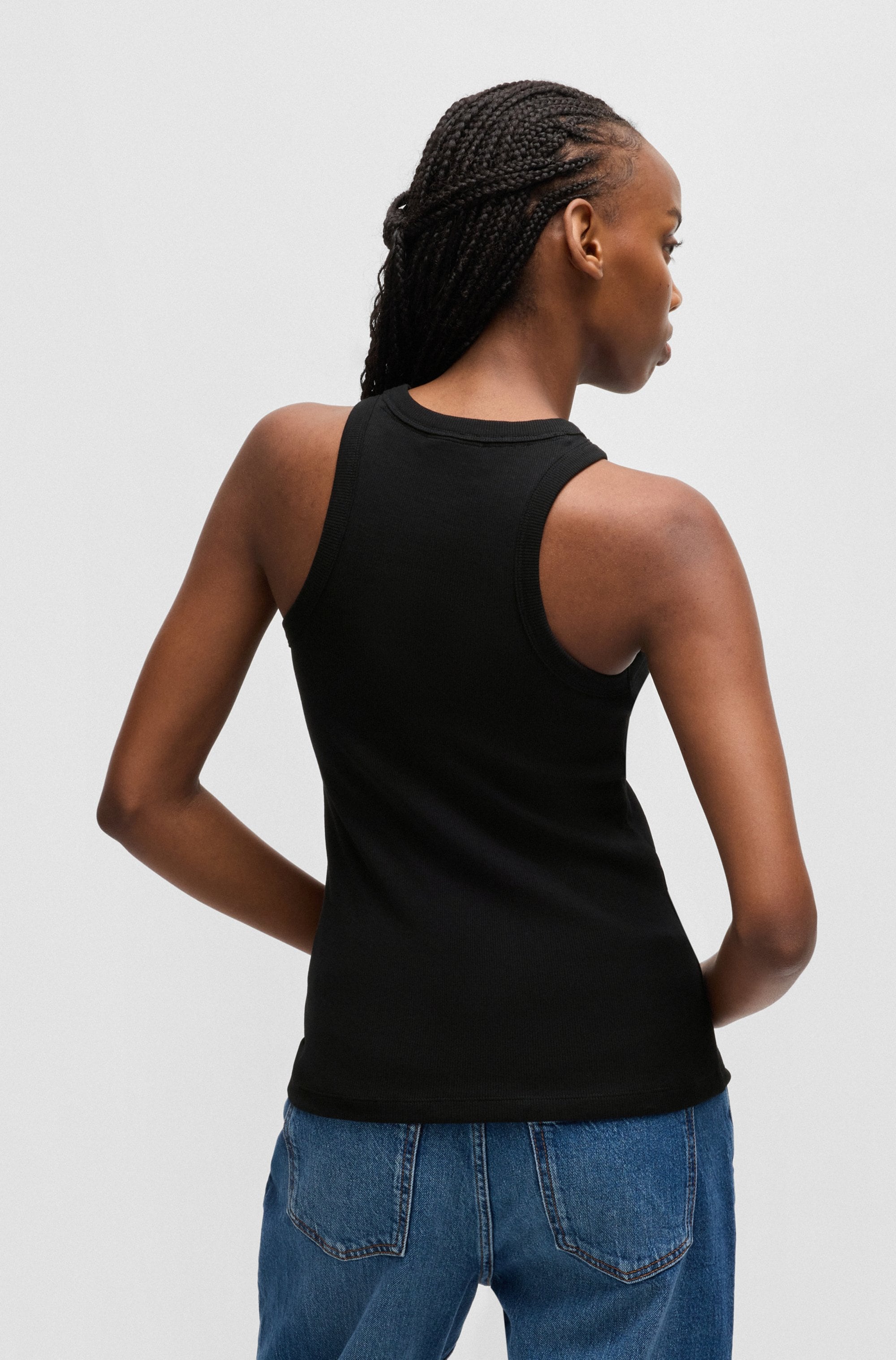 HUGO Blue Tanktop »Easy Tank«, Rippware aus Baumwollmischung mit Elasthan