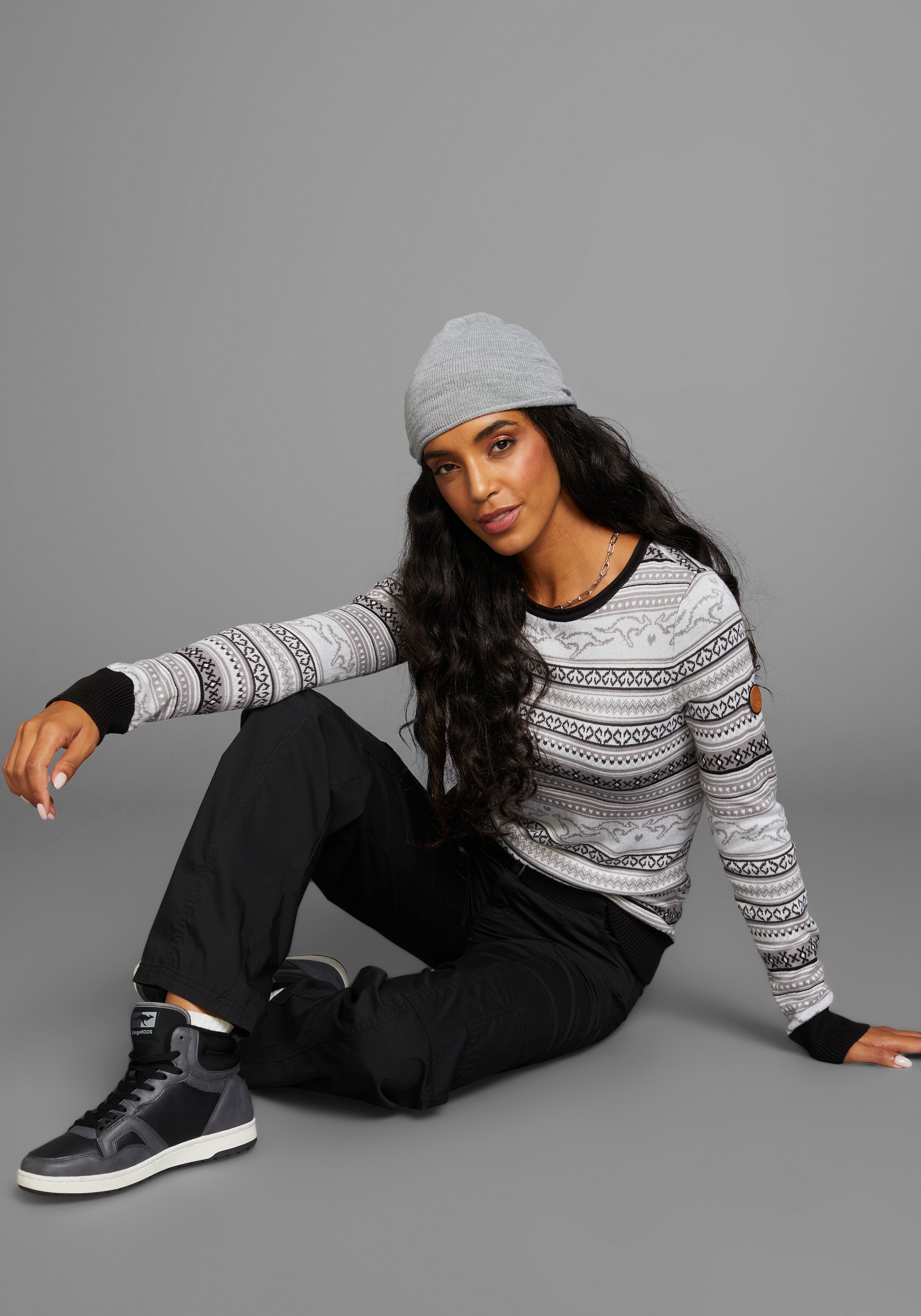 KangaROOS Norwegerpullover im  Jaquard-Feinstrick