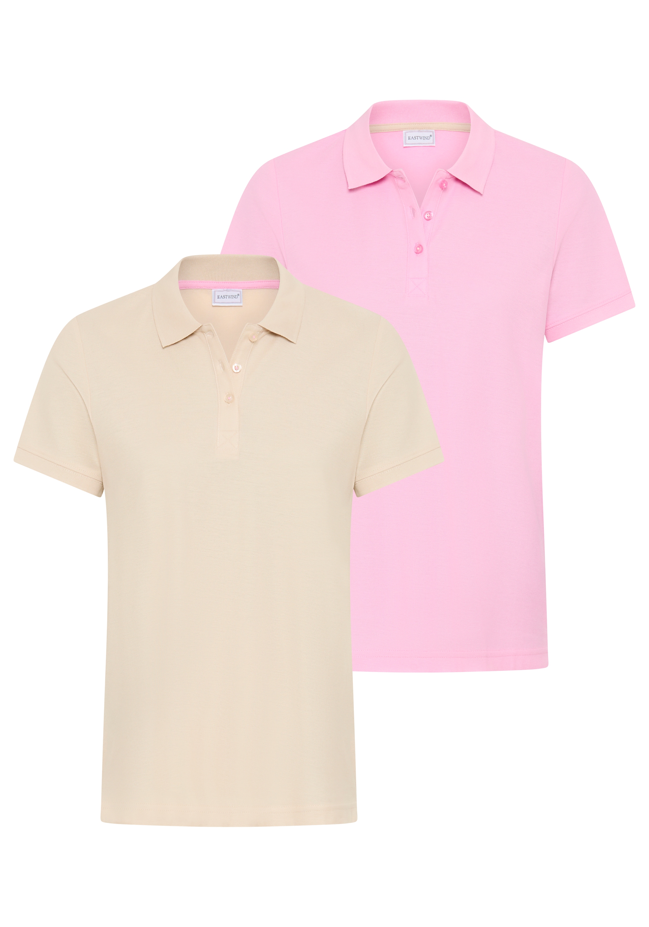 Eastwind Poloshirt Packung, 2er-Pack, 2 tlg. figurumspielende Passform, Polokragen, Basic-Stil