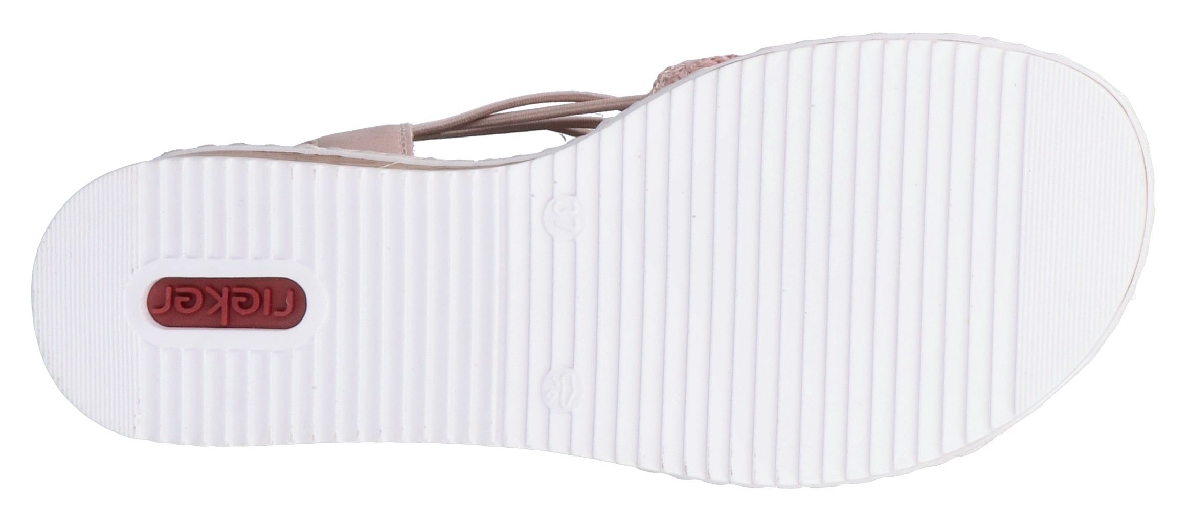 Rieker Sandale, Sommerschuh, Sandalette, Keilabsatz, mit seitlichen Gummizügen