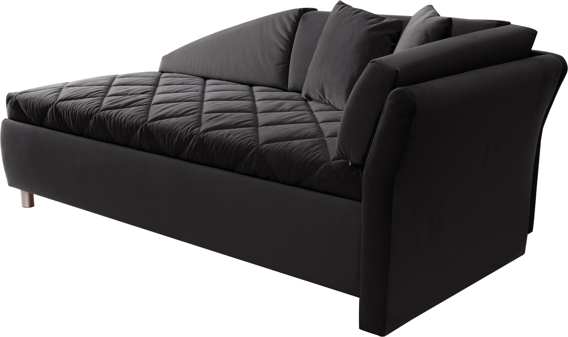 alina Schlafsofa, Bettkasten, Zierkissen-Set aus: 2 Stk. 40x40cm, 1 Stk. 30x30cm