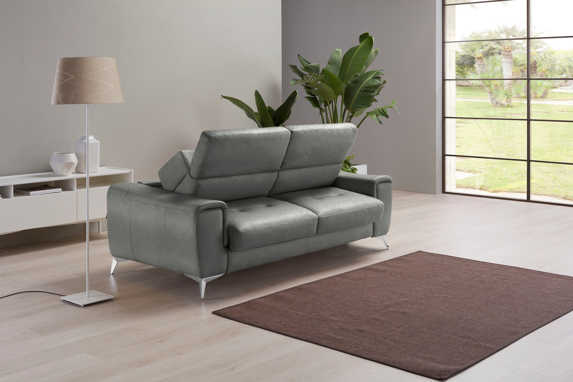 Egoitaliano Schlafsofa »Francine, Designsofa, Loungesofa mit Dauerschlaffunktion, Bettfunktion«, hochwertiger Metallbettrahmen & Matratze, Kopfteil manuell verstellbar