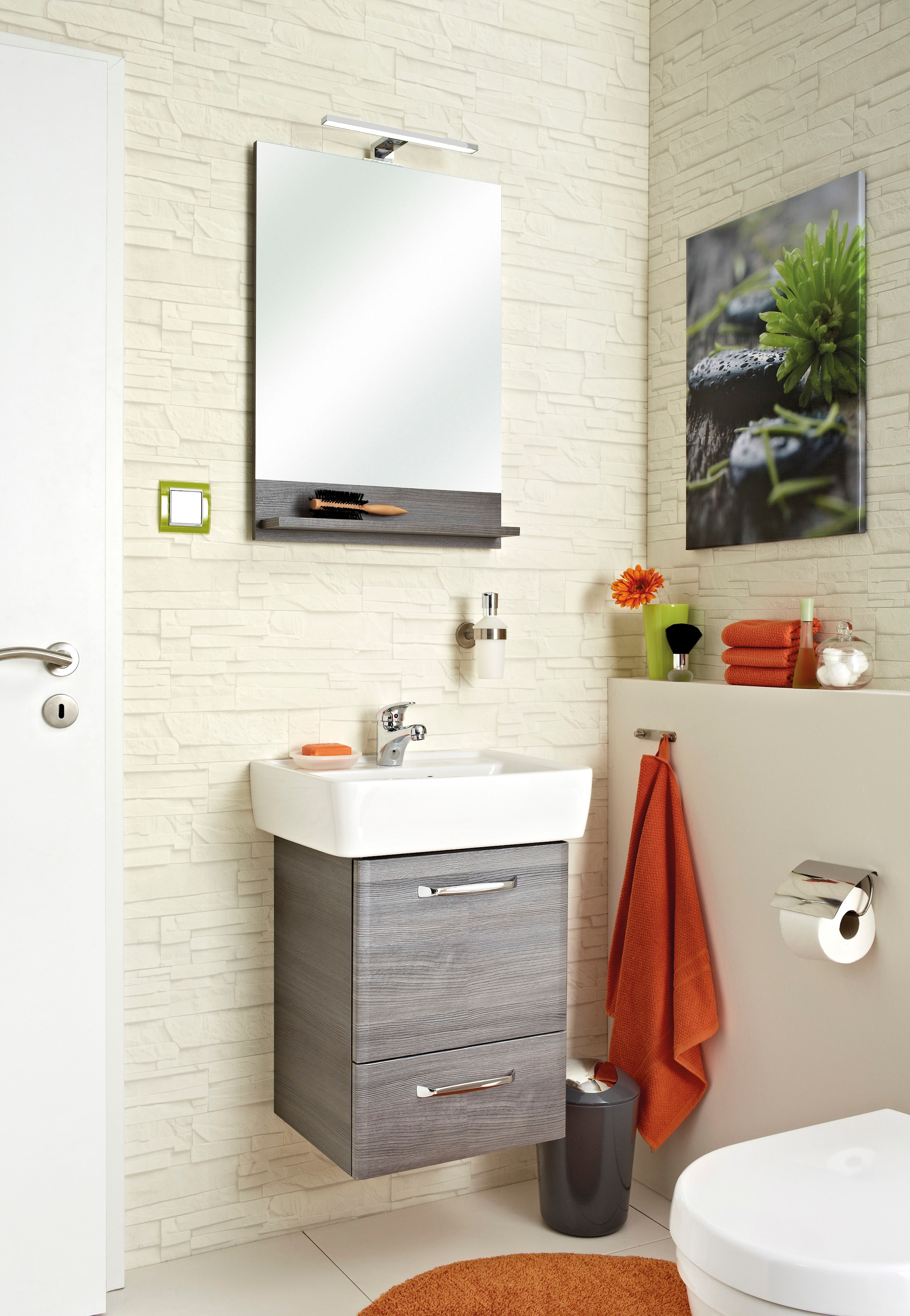 Saphir Badspiegel »Quickset Bad Flächenspiegel mit Ablage, 50 cm breit, ohne Beleuchtung«, moderner Wandspiegel für Badezimmer, rechteckig, 70 cm hoch