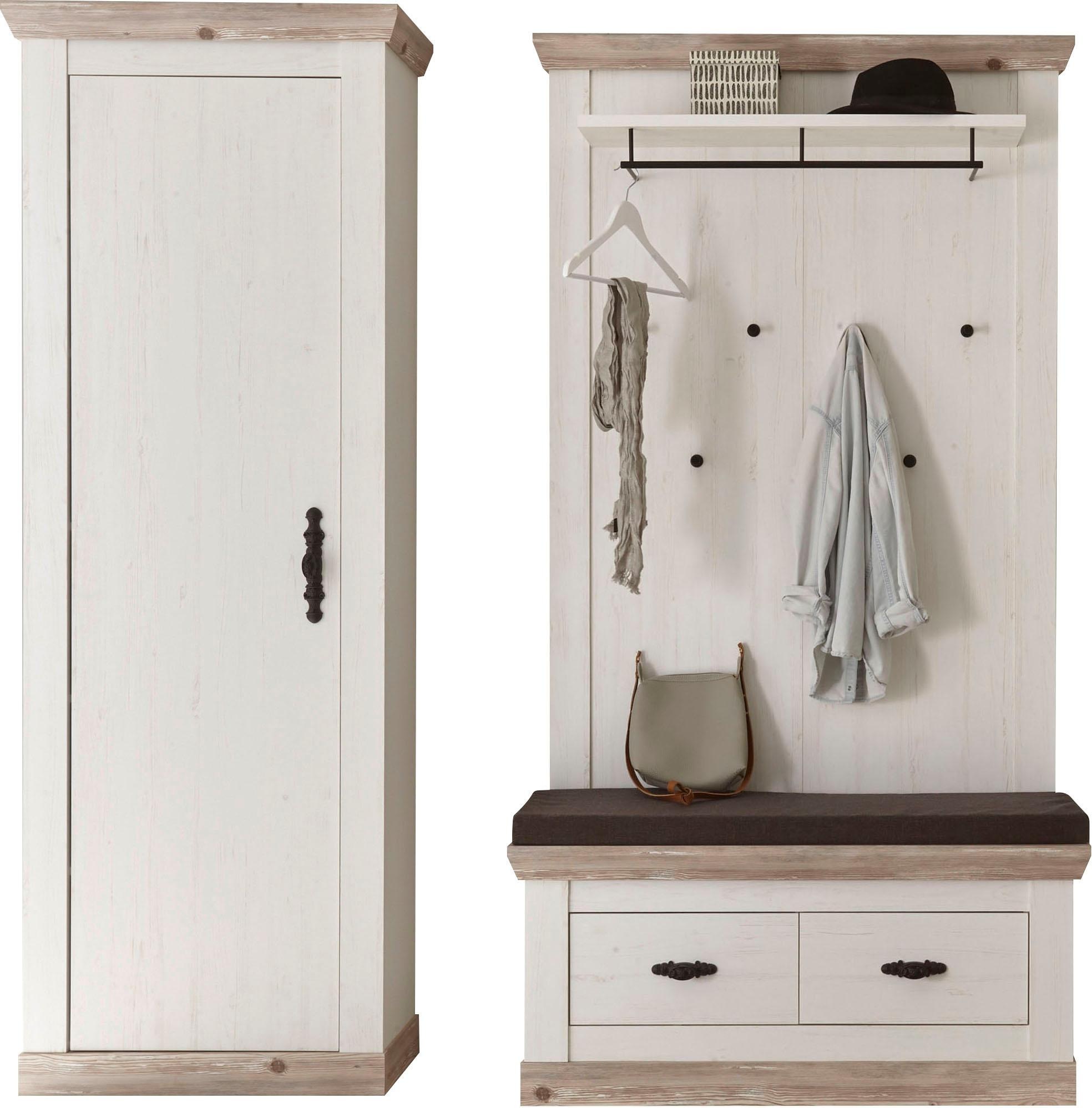 Home affaire Garderoben-Set "Florenz" 3 Stk. tlg. bestehend aus 1 Bank, 1 P günstig online kaufen