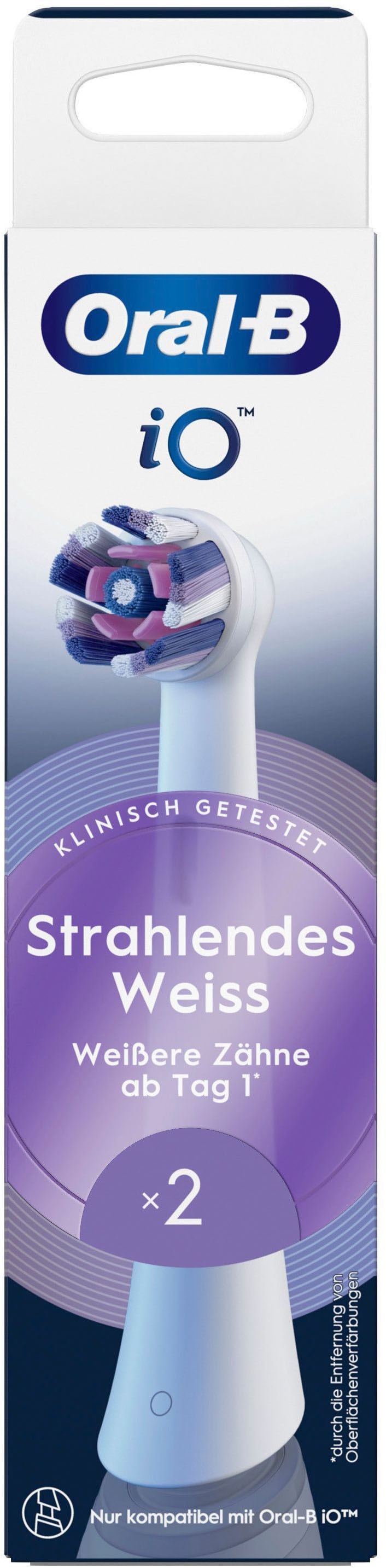 Oral-B Aufsteckbürsten »Oral-B iO Strahlendes Weiss«, fortschrittliche Plaque-Entfernung, Poliereinsätze zur Zahnaufhellung