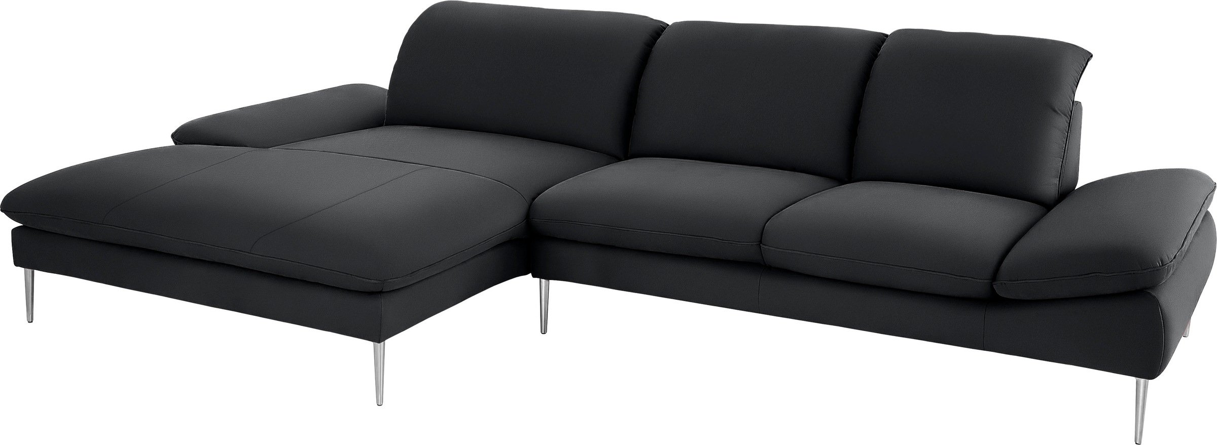 W.SCHILLIG Ecksofa »enjoy&MORE, Designsofa, bequem, zeitlos und elegant, L-Form«, mit Sitztiefenverstellung, Füße Chrom glänzend, Breite 340 cm