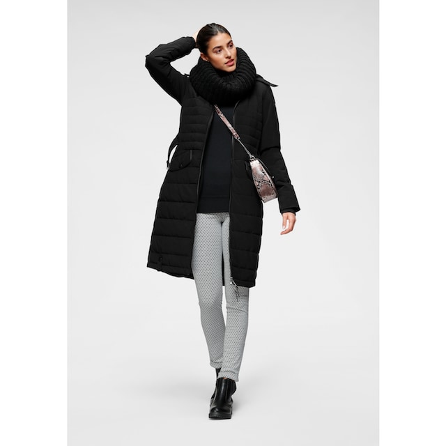 ALPENBLITZ Steppmantel »Oslo long«, Mantel mit Markenprägung auf dem Gürtel  & abnehmbarer Kuschel-Kapuze im Online-Shop bestellen