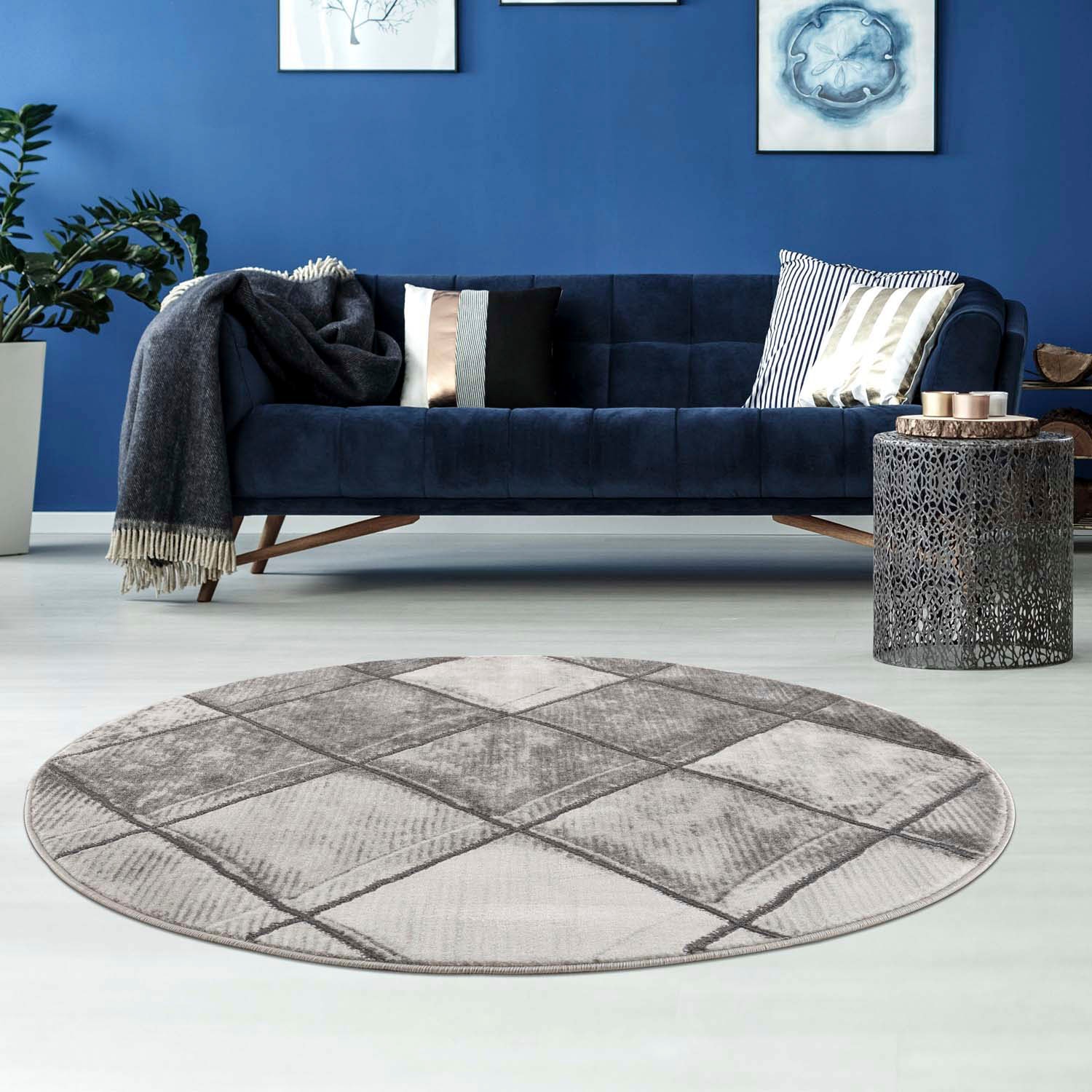 Carpet City Teppich »Noa 9313« rund 11 mm Höhe Kurzflor, Modern, Weicher Fo günstig online kaufen