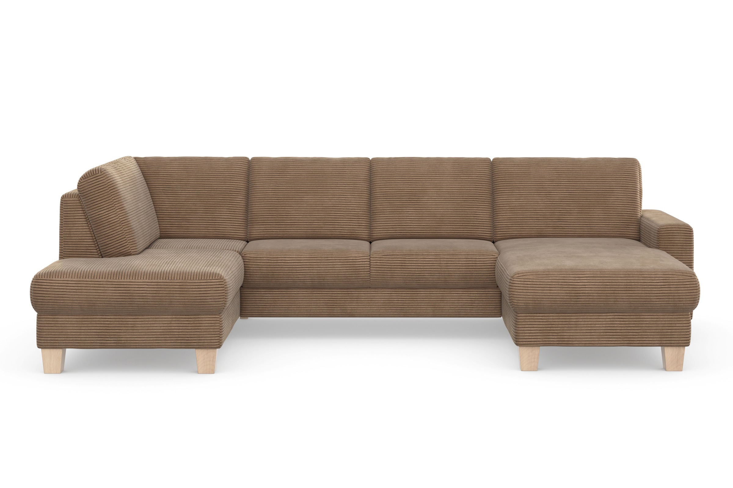 Home affaire Wohnlandschaft »Summer U-Form«, mit oder ohne Bettfunktion und Bettkasten, Cord-Bezug