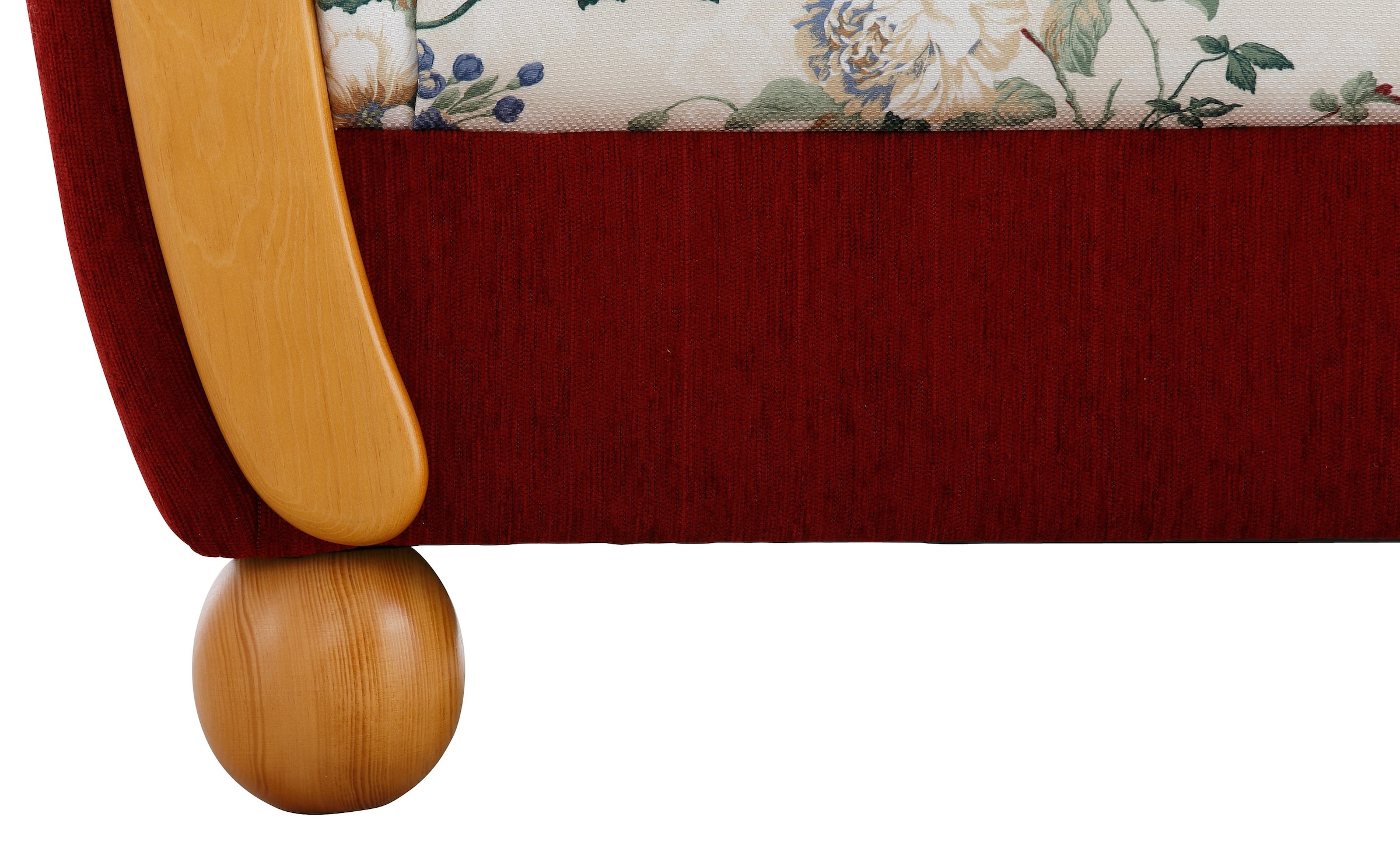 Home affaire Sessel »Milano, bequemer Loungesessel, Landhaus-Stil, Holz-Chatosen und -Füße«