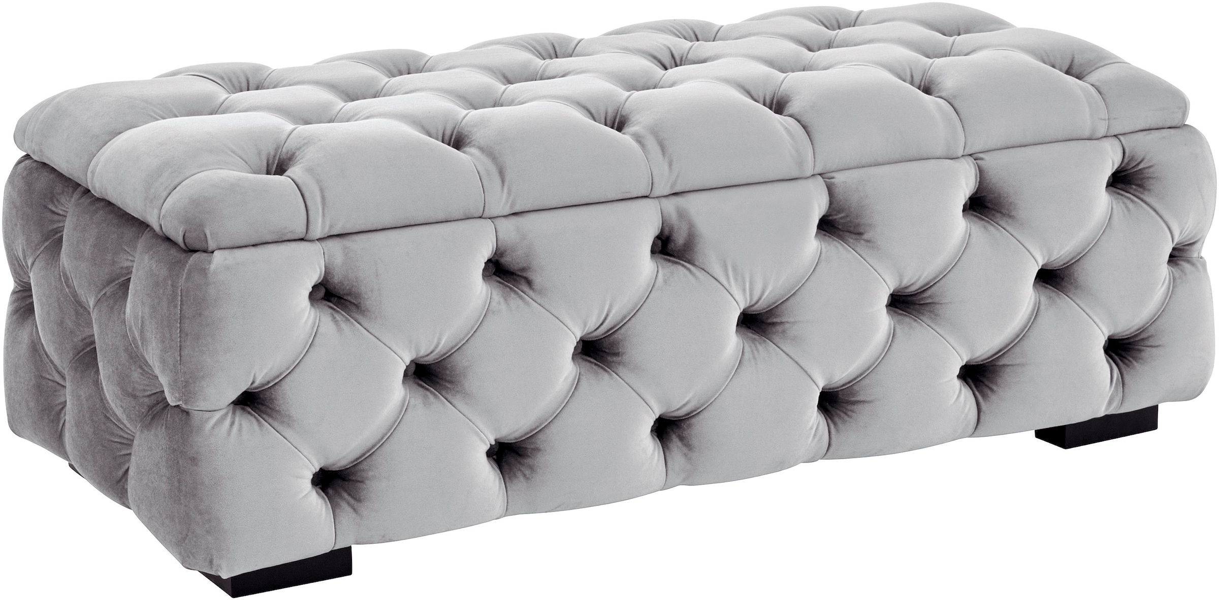 Guido Maria Kretschmer Home&Living Polsterhocker »KALINA, hochwertige Knopfheftung, B/T/H: 120/55/45 cm«, mit Staufach und innenliegenden Laschen zur besseren Aufbewahrung