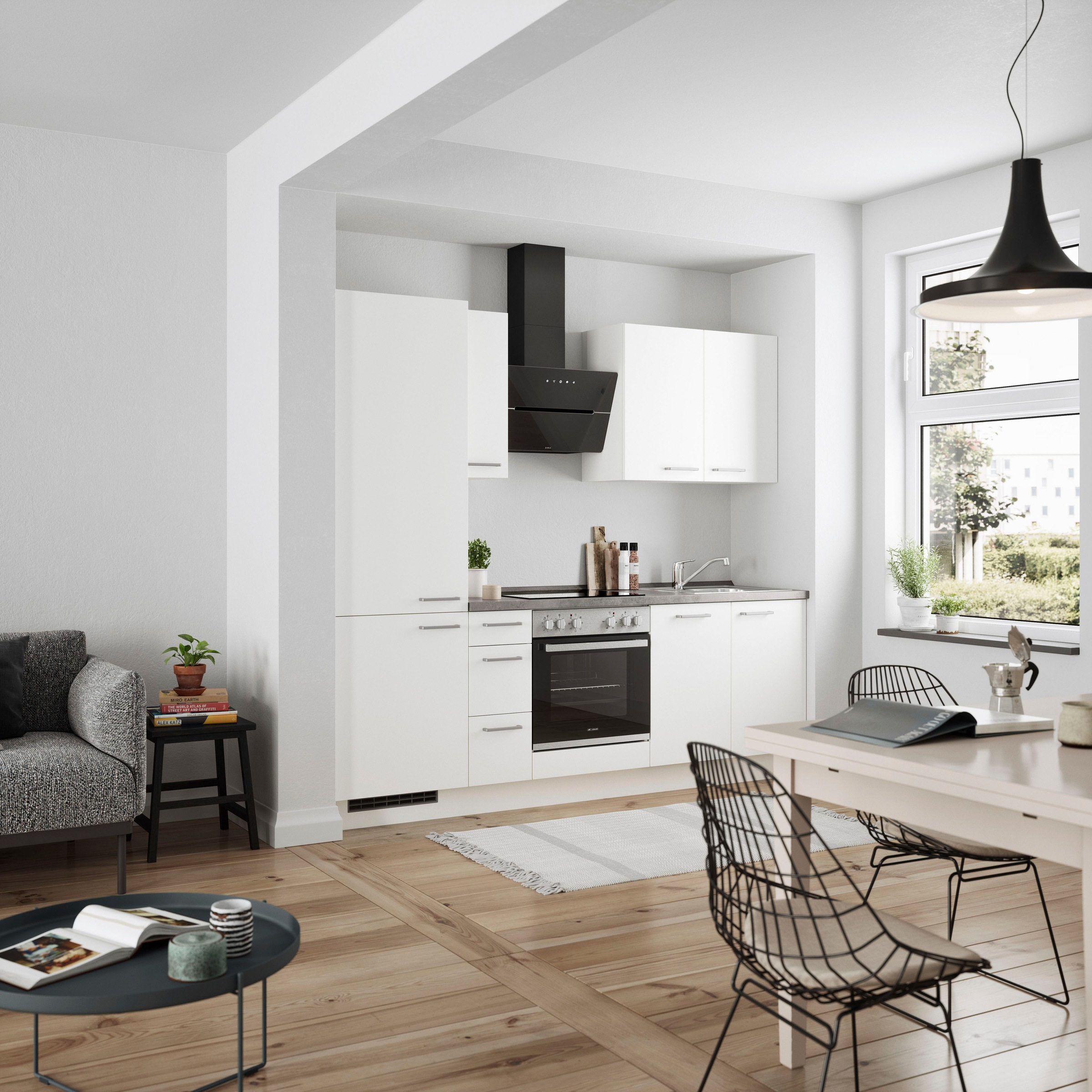 nobilia® Küchenzeile »"Touch II"«, vormontiert, Ausrichtung wählbar, Breite 240 cm, wahlw. mit E-Geräten