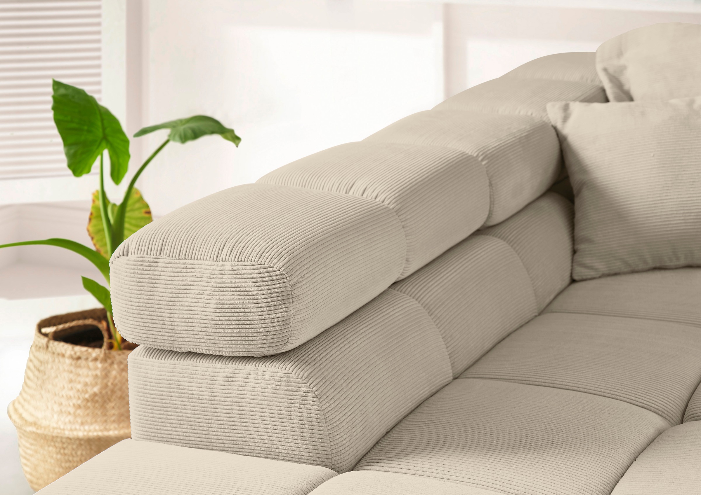 INOSIGN Ecksofa »Ancona incl. Kopfteilverstellung, OTTOs Choice, Breite 319cm, L-Form«, wahlweise motorische Sitztiefenverstellung, auch in Cord + Easy Care