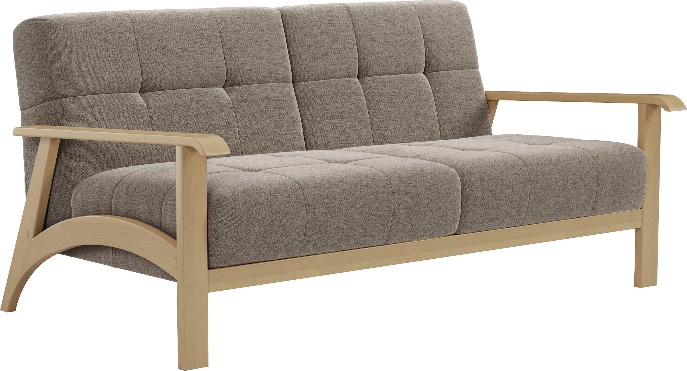 sit&more 2,5-Sitzer »Billund«, Armlehnen aus Buchenholz in natur, verschiedene Bezüge und Farben