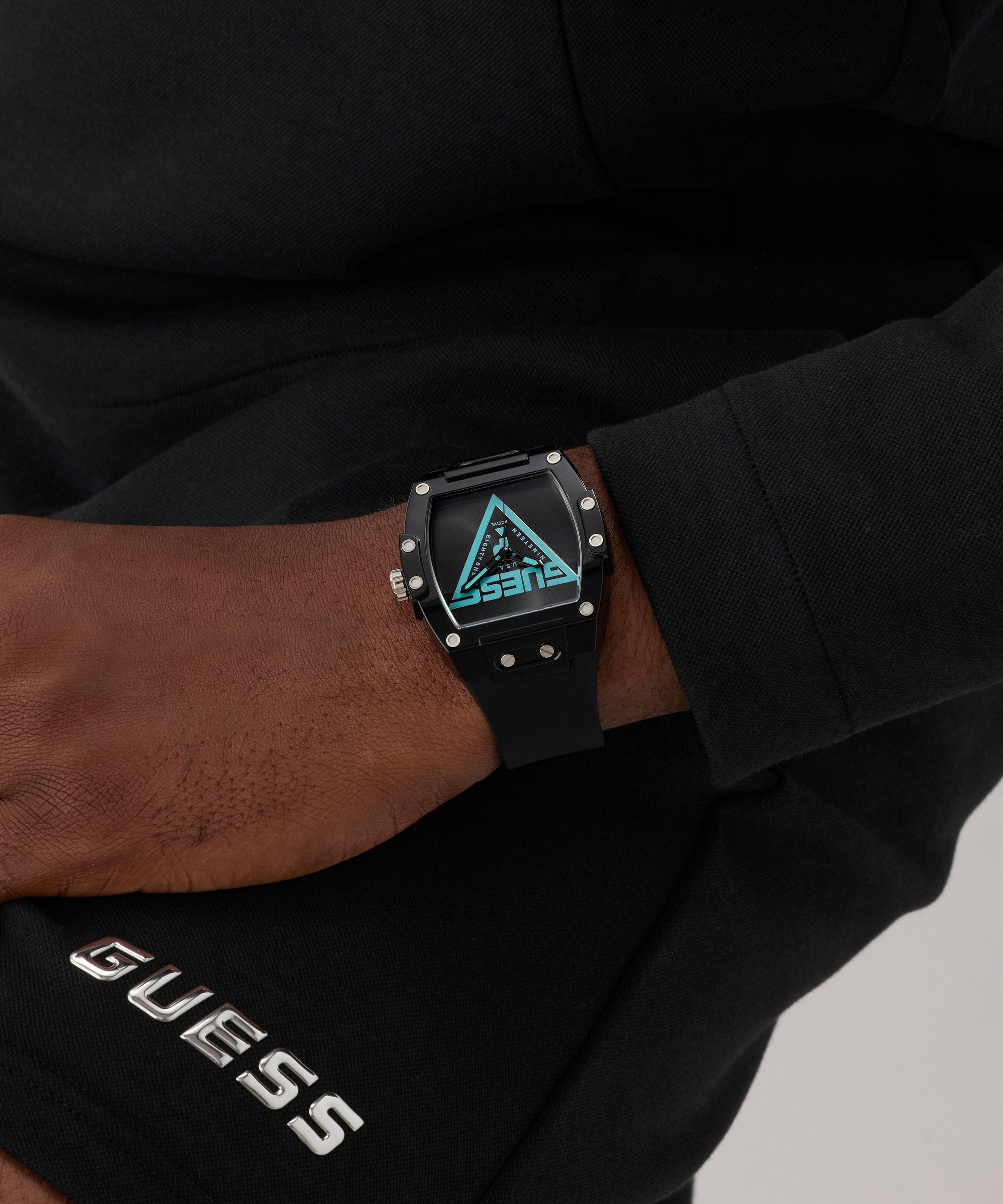 Guess Quarzuhr »PHOENIX« Armbanduhr, Herrenuhr, Silikonarmband, analog