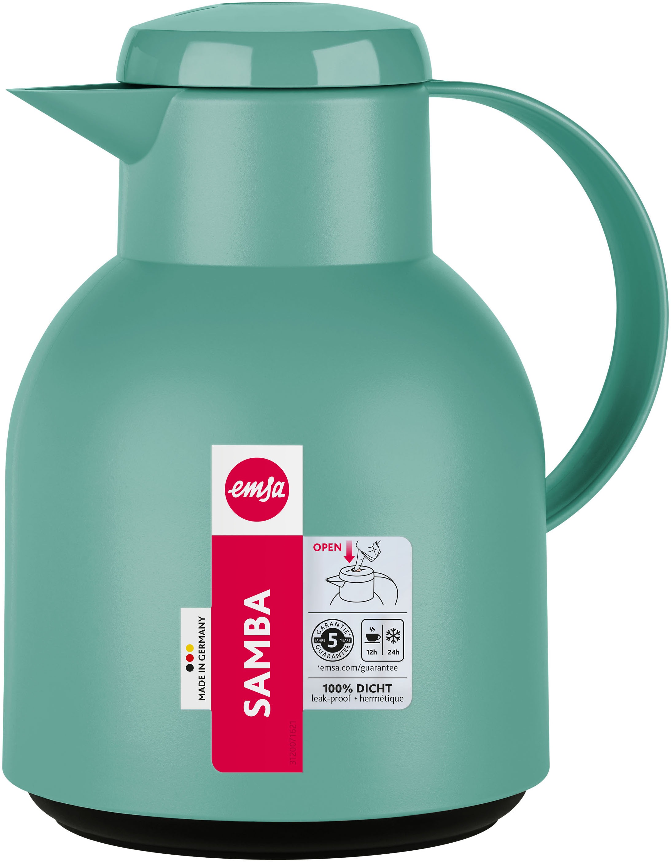 Emsa Isolierkanne »Samba«, 1 l, zeitloses Design, einfacher Knopfdruck, 24h günstig online kaufen