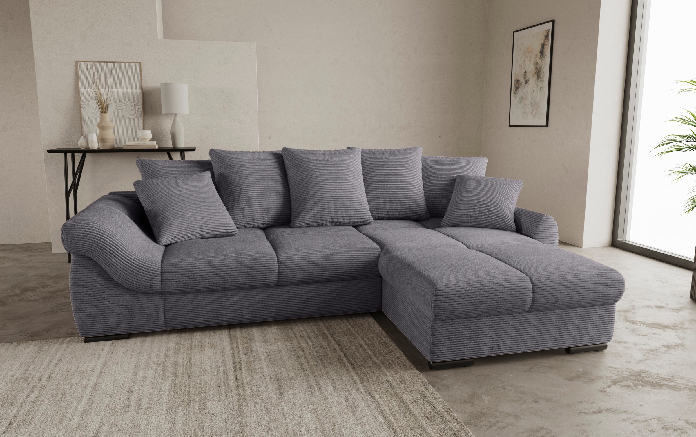 Mr. Couch Ecksofa »Livorno DuraFlex L-Form«, inkl. Hochschläfer-Bettauszug, günstig online kaufen
