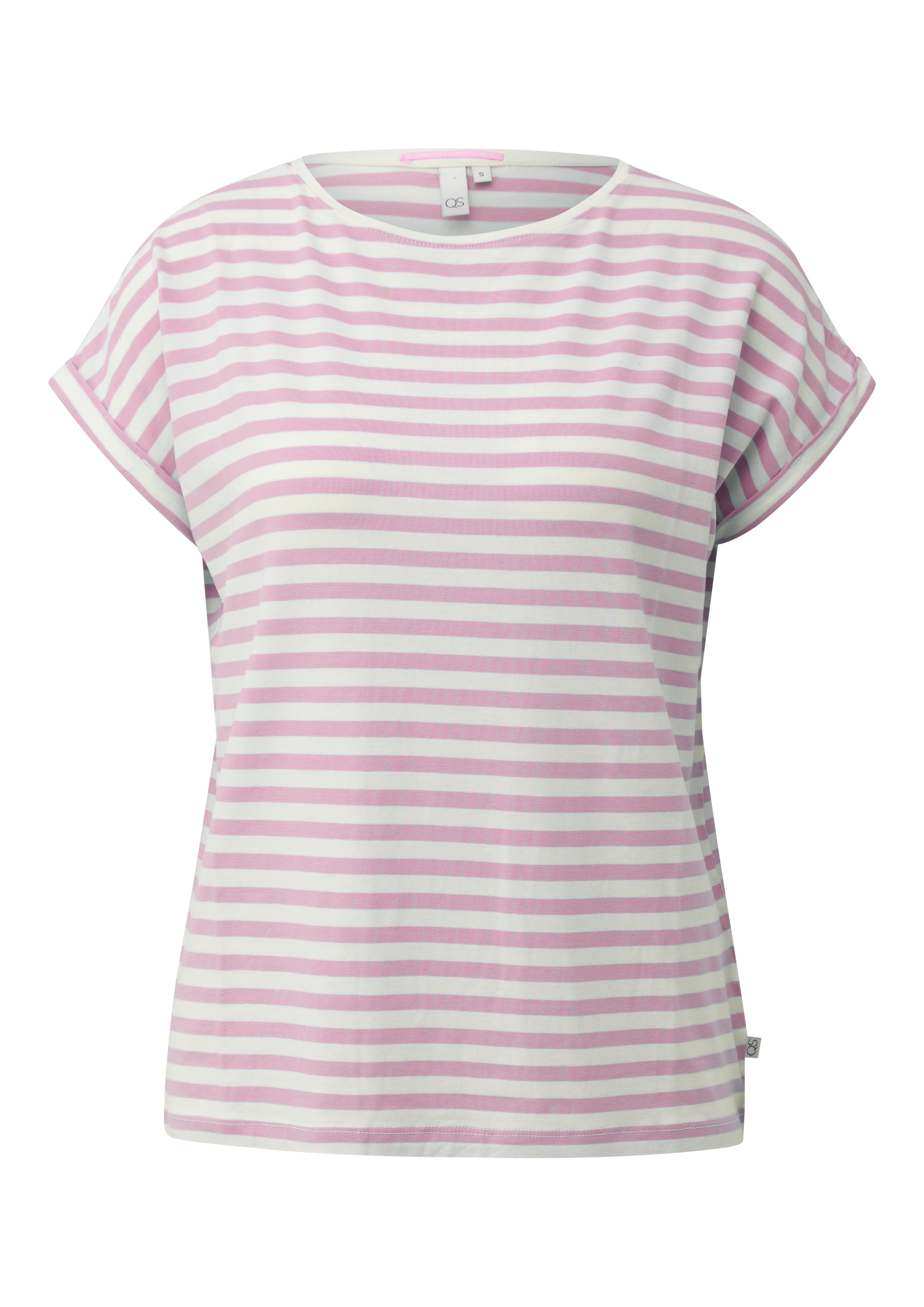 QS Kurzarmshirt im Streifen-Design