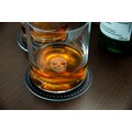 Contento Whiskyglas, (Set, 4 tlg., 2 Whiskygläser und 2 Untersetzer), Totenkopf, 400 ml, 2 Gläser, 2 Untersetzer