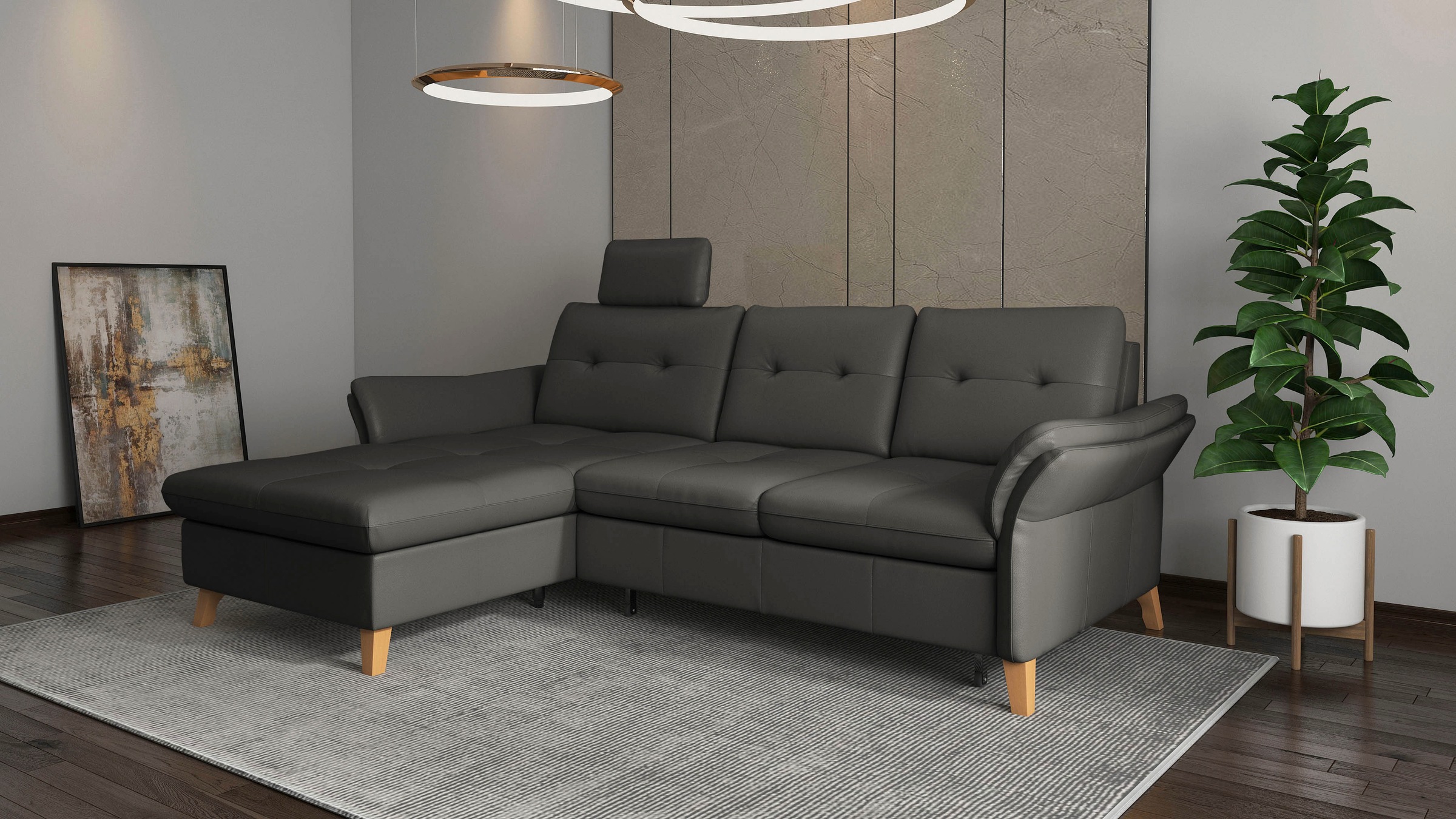 sit&more Ecksofa »Göteborg«, Sitztiefenverstellung und Federkern, wahlweise günstig online kaufen
