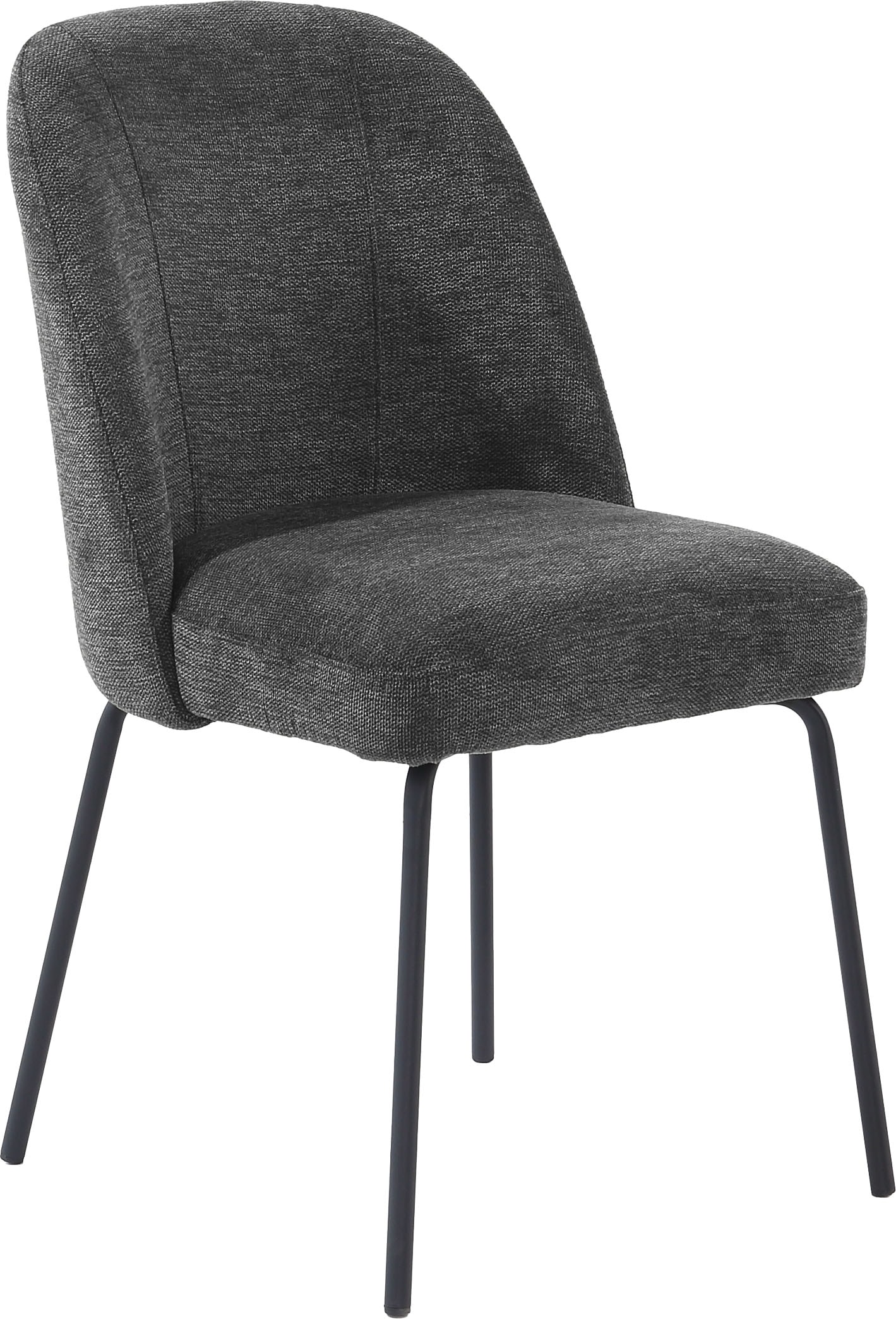 OTTO home Eckbankgruppe »Melvin (Set, 4-tlg. Tisch, Bank und 2 Stühle), Taschenfederkern« Tisch (120x75cm) schwarz, Bank und Stühle anthrazit oder beige