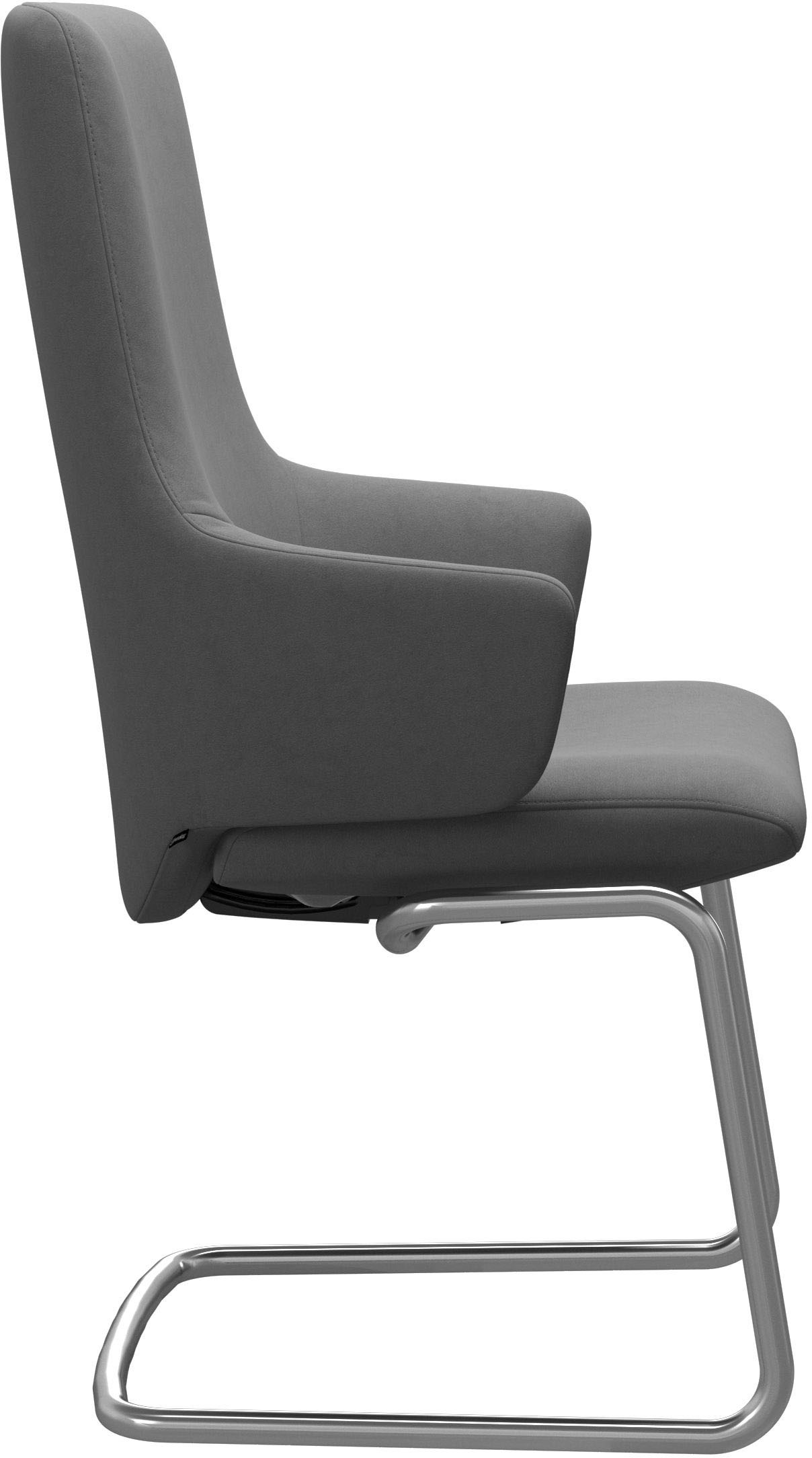 Stressless® Polsterstuhl »Laurel«, Microfaser DINAMICA, High Back mit Armlehne, Größe L, mit Beinen aus Stahl in Chrom