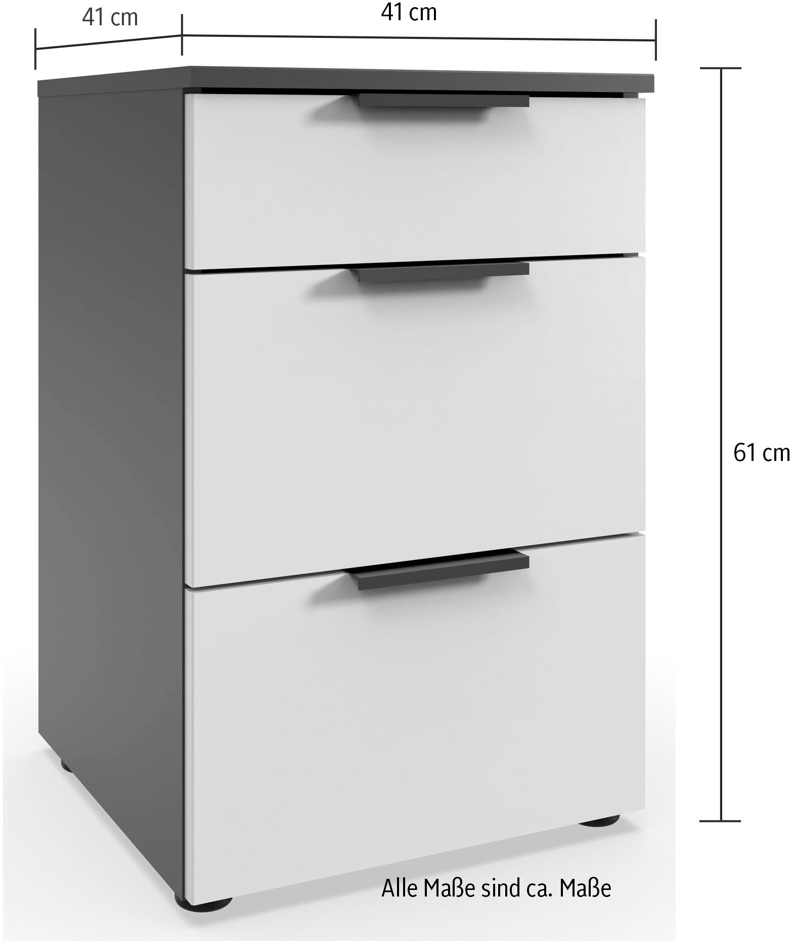 Wimex Nachtkommode »Level by fresh to go« 3 Schubladen mit soft-close Funktion, 41cm breit, 61cm hoch