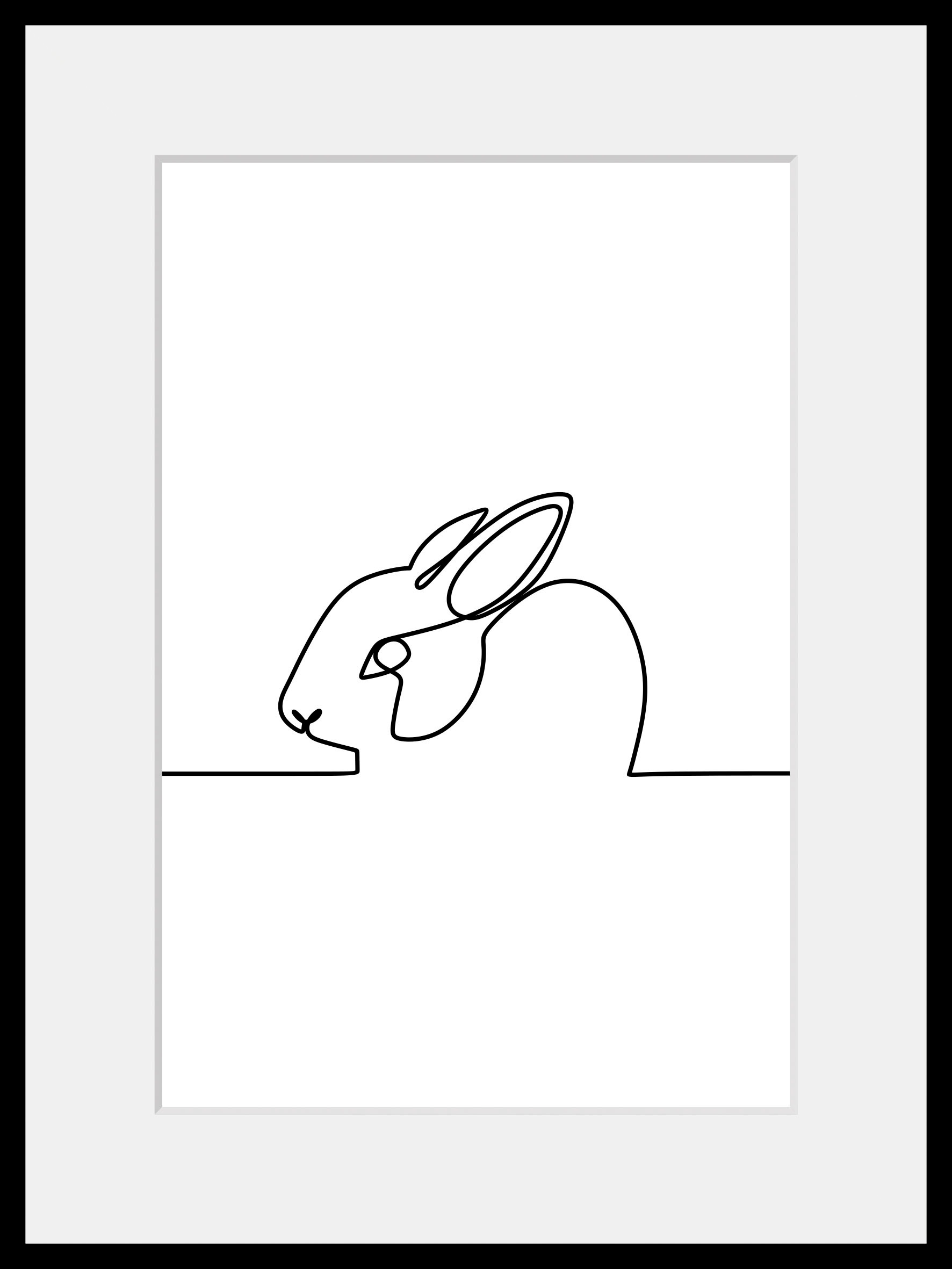 queence Bild »Alicia« Hase   Hasen   Haustiere   Kunst   Modern   Schwarz-W günstig online kaufen