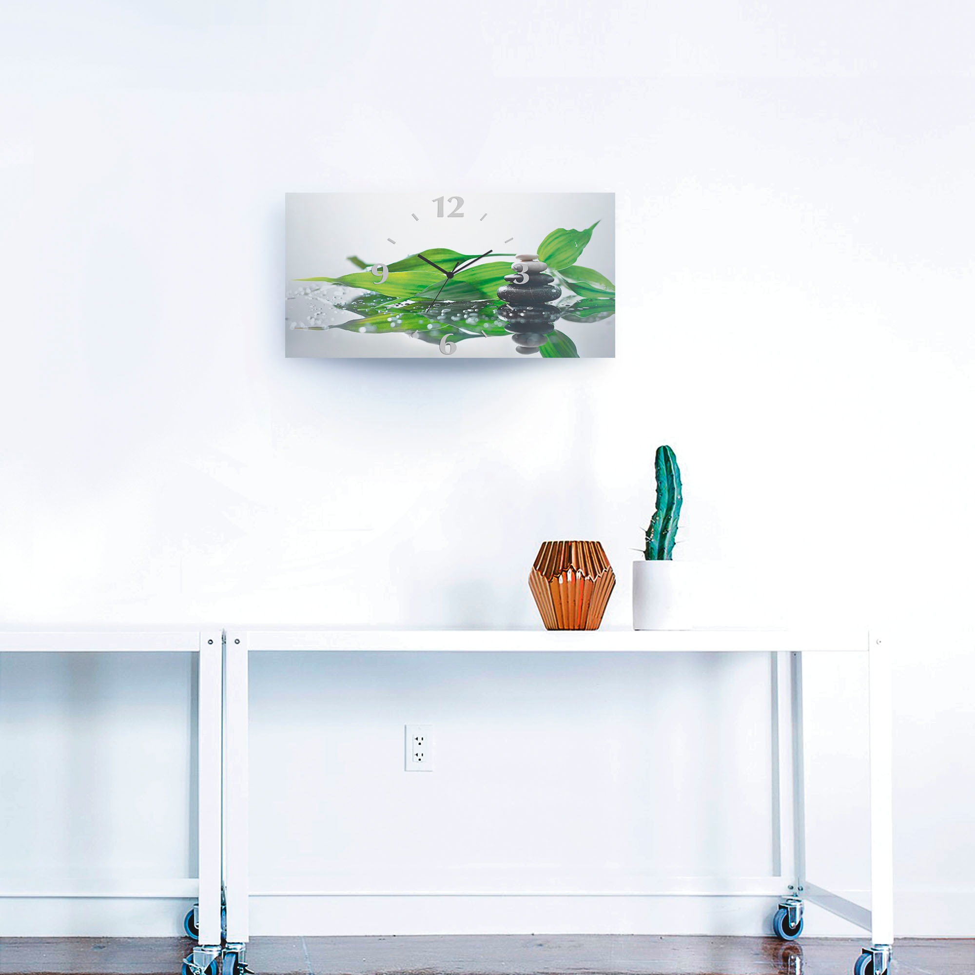 Artland Wanduhr »Spa mit Steinen und Bambus« 3D Optik gebogen, mit Quarz- oder Funkuhrwerk, versch. Größen